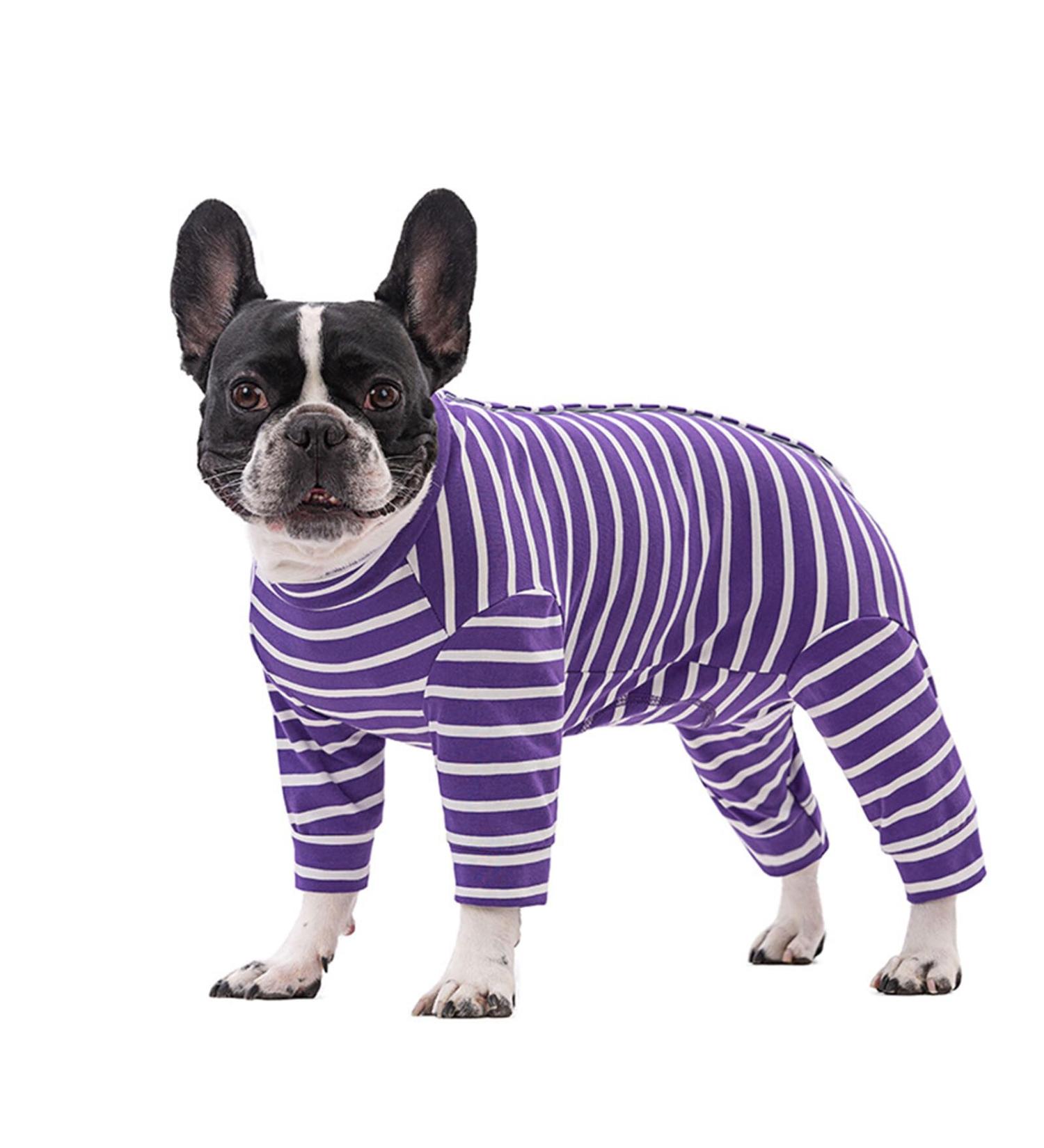 Ruiqas Dog Surgery Suit XL - Prevent Licking Breathable Pet Bodysuit for Male & Female Dogs - Violet Stripes - Buy Online on GoSupps.com