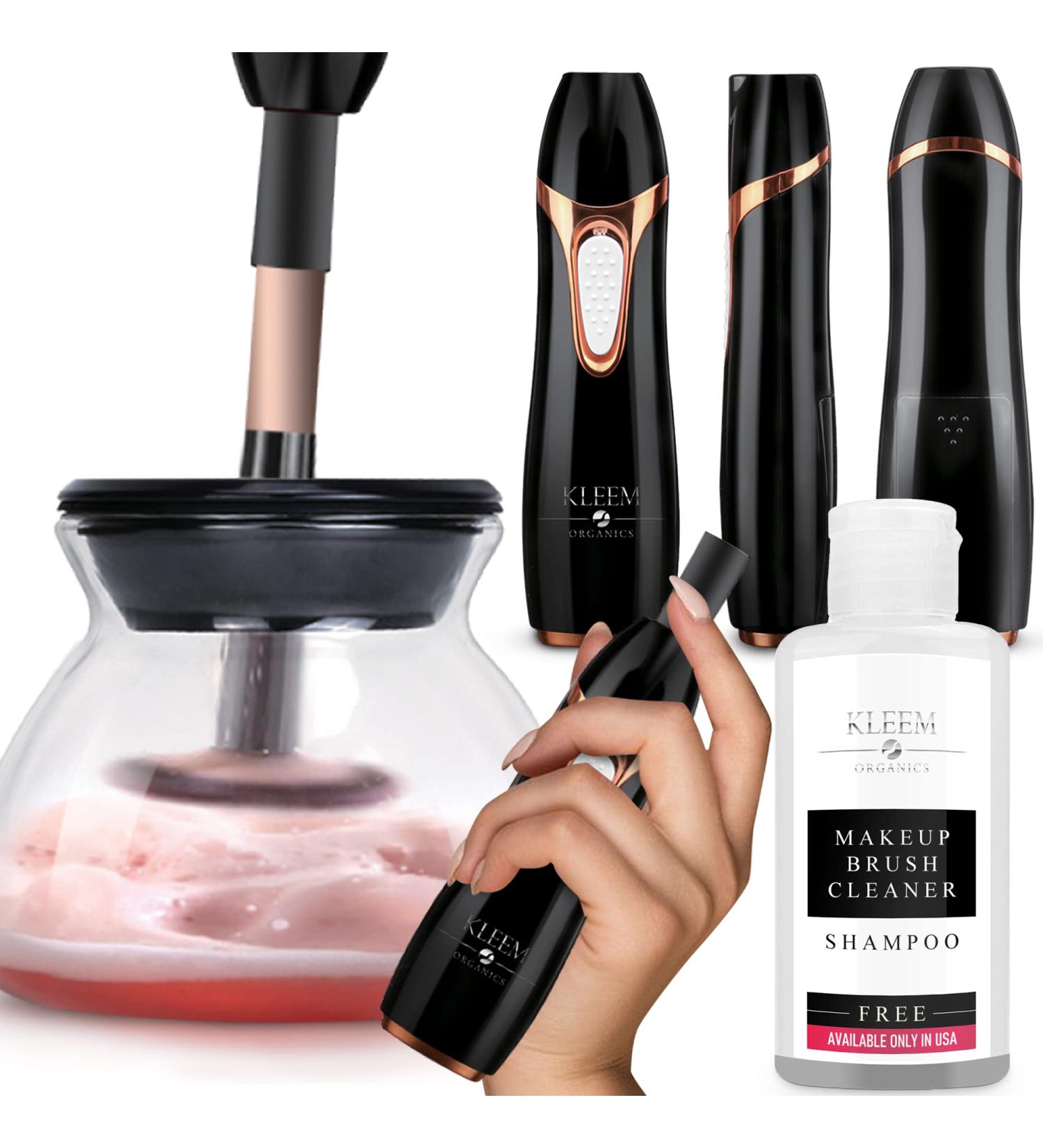 Makeup Brush Cleaner Machine with Shampoo - Automatic Electric Spinner & Dryer - 2 in 1 Tool with Shampoo - Clean & Dry Brushes in Seconds - Buy Online on GoSupps.com