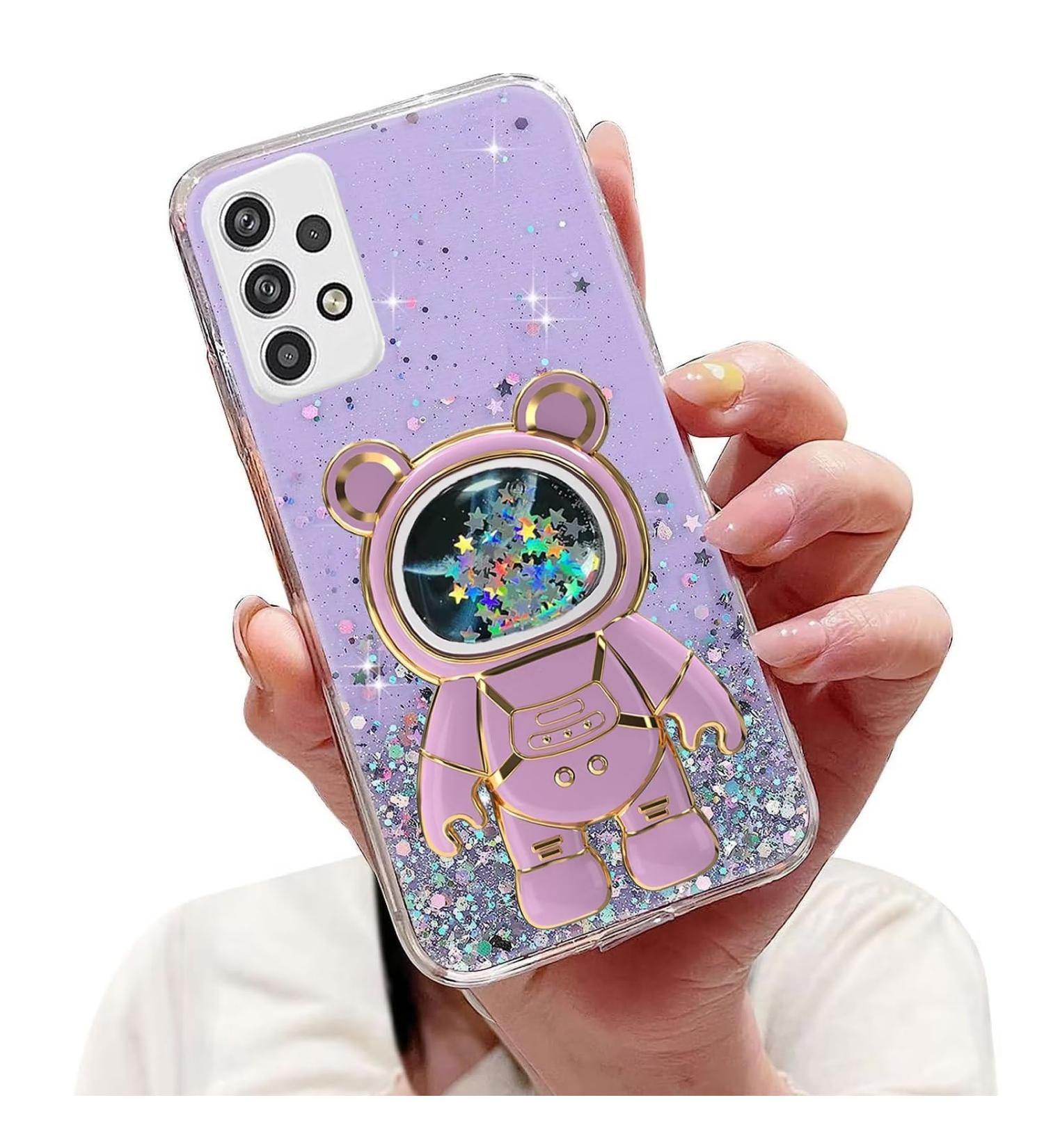 Buy Tivenfezk Nadoli Cartoon Astronaut Soft Silicone Case for Samsung Galaxy A32 5G - Bling Glitter Stand Transparent Protective Cover - Buy Online on GoSupps.com