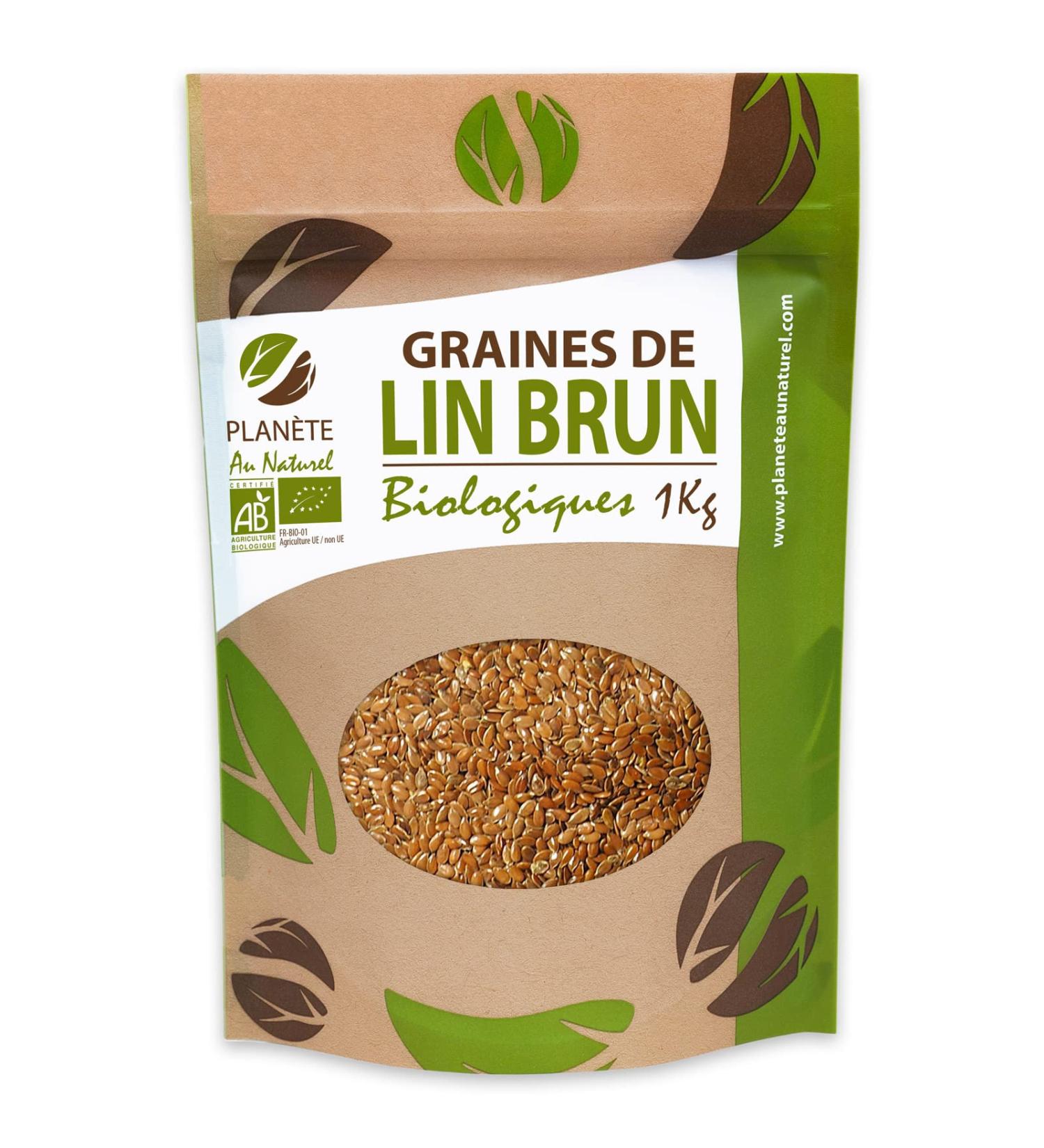 Planète au Naturel Organic Brown Flax Seeds - 1kg (Linum usitatissimum)