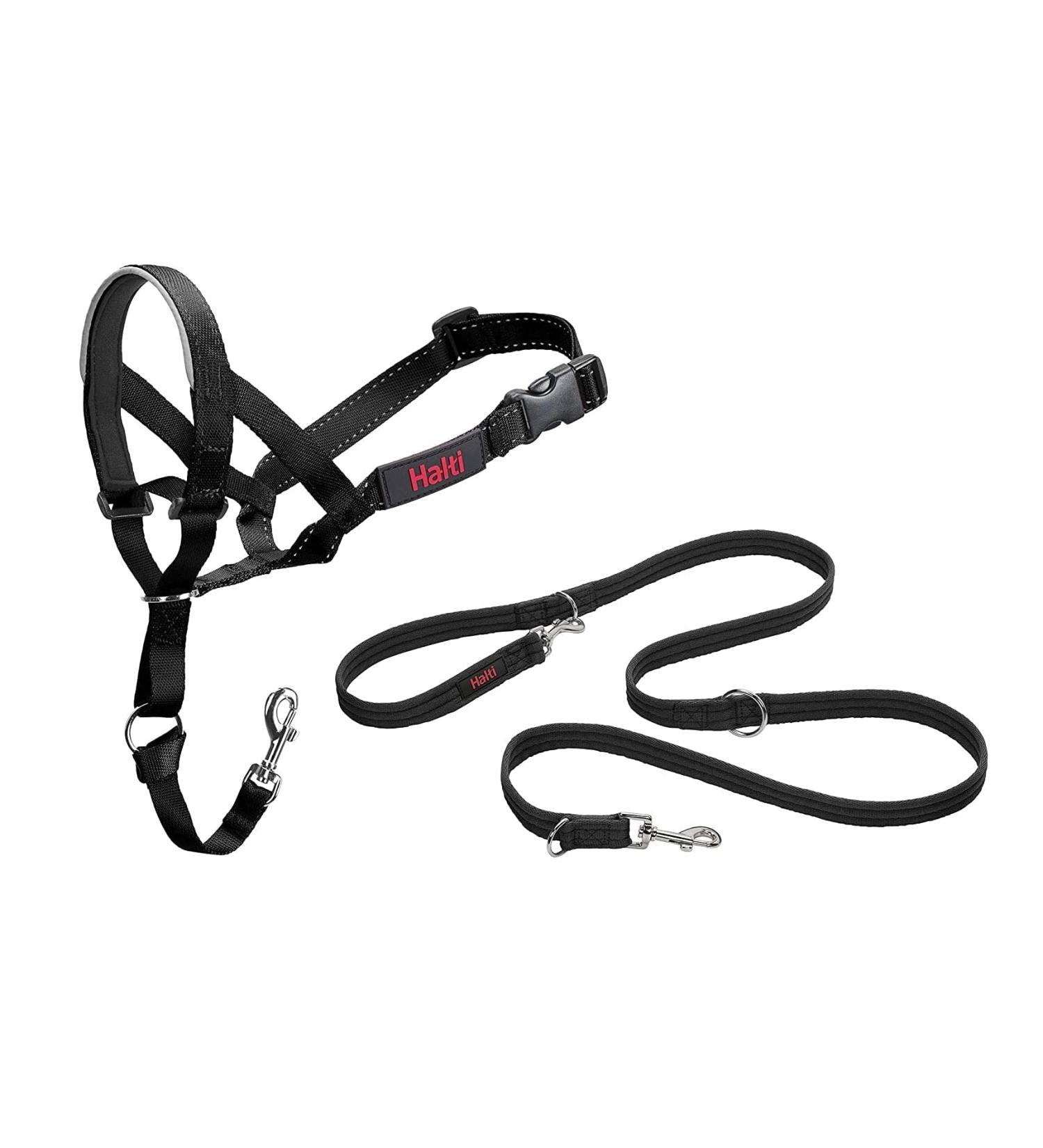 HALTI Headcollar Size 3 & HALTI Training Lead Size Large Black - Bestselling Dog Head Harness and Dog Lead to Stop Puling on the Lead. Lightweight Adjustable and Easy to Use. Ideal for Medium Dogs. - Buy Online on GoSupps.com
