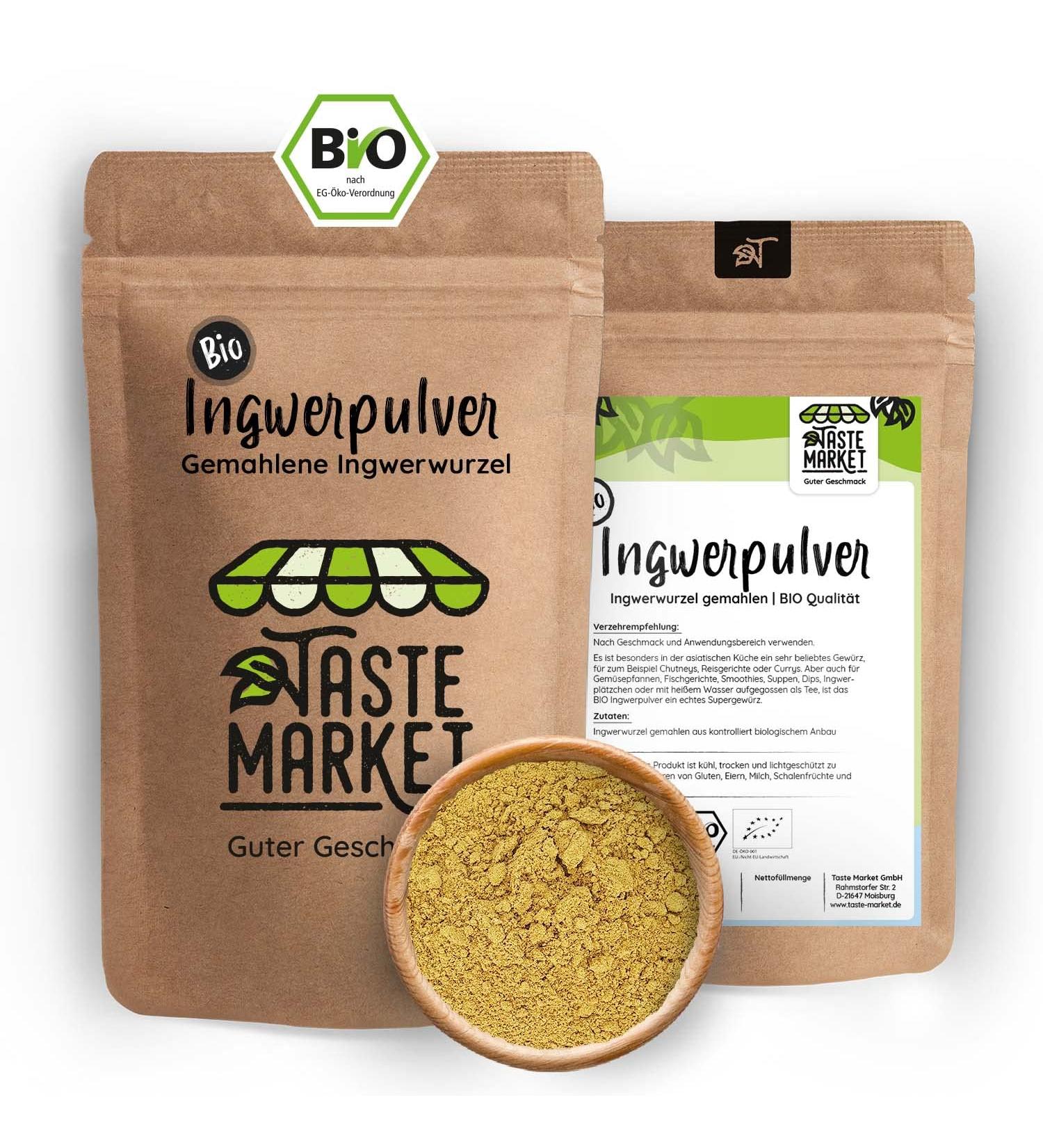 Buy 500g Organic Ginger Powder | Ground Ginger for Cooking & Tea | Pure Ginger Root Spice | Certified Organic Cultivation - Buy Online on GoSupps.com