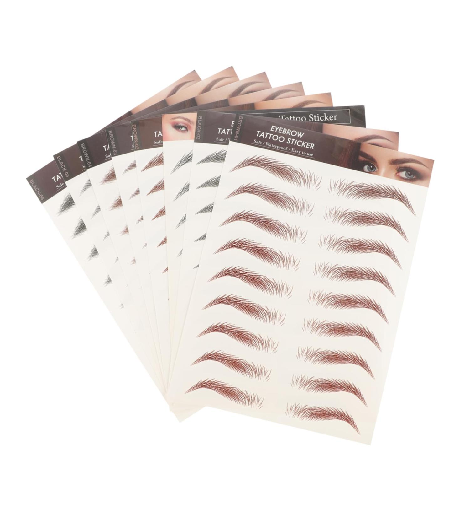 FRCOLOR 16 Pcs Imitation Eco Eyebrow Sticker Beauty Kit Fake Eyebrow False Eyebrows Cosmetics 3d Make up 1 count (Pack of 1) Assorted Colorx2pcs - Buy Online on GoSupps.com