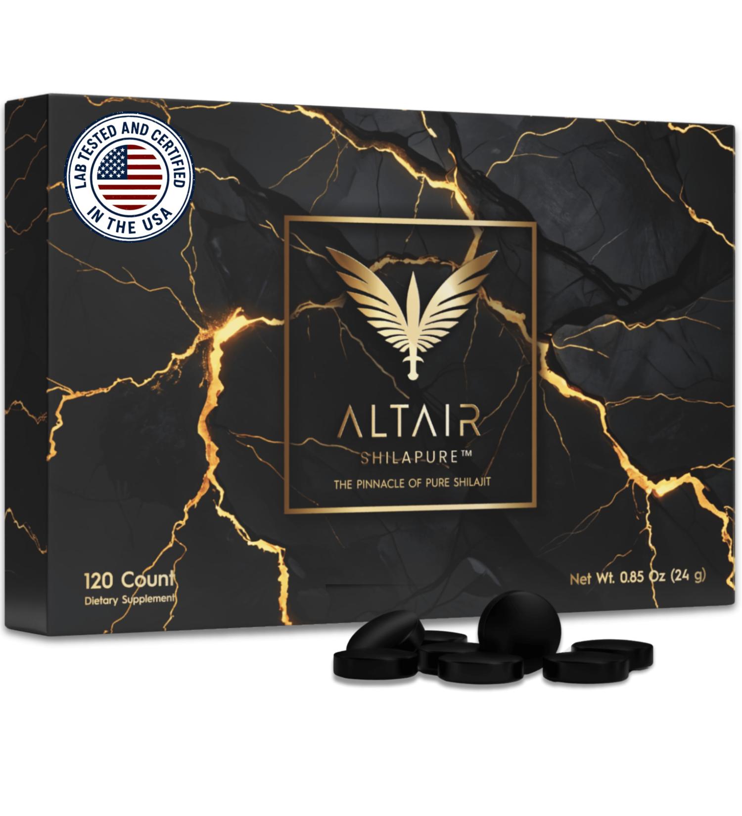 Altair Shilapure 100% Pure Shilajit Tablets | 24 000MG | More Effective Than Resin & Capsules | 85+ Trace Minerals from 17 000 FT | Lab Tested for Purity | 120 Tablets | 4 Month Supply - Buy Online on GoSupps.com