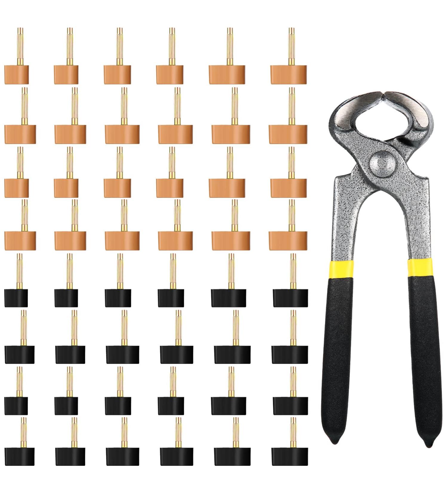 24 Pairs High Heel Replacement Tips Kit with Stiletto Remove Pliers - 6 Sizes - U Shape - Black/Beige - Buy Online on GoSupps.com