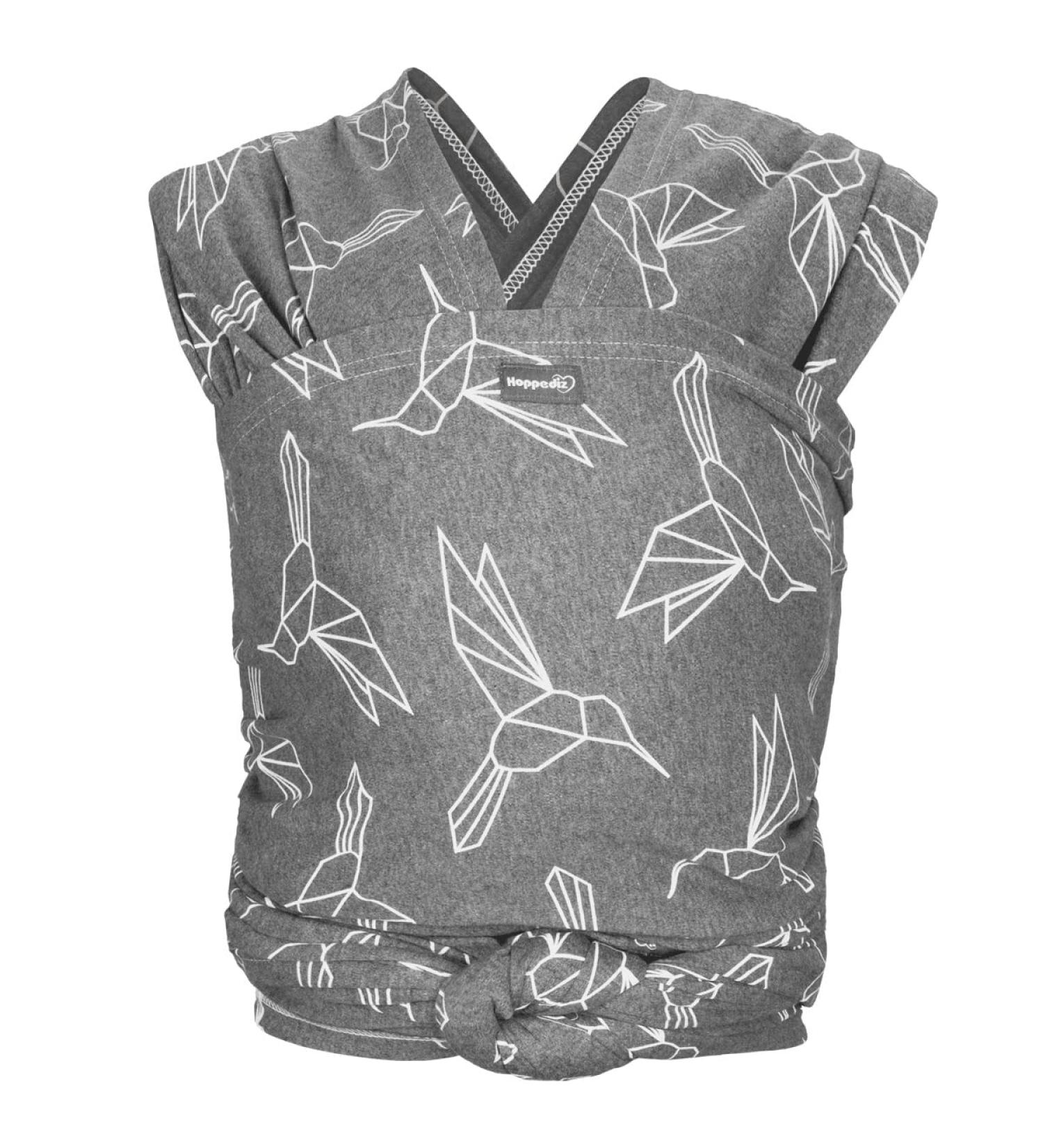Hoppediz Elastic Baby Sling - 100% Organic Cotton Newborn Carrier (GOTS) - Hummingbirds - 4.60m - Shop Internationally - Buy Online on GoSupps.com