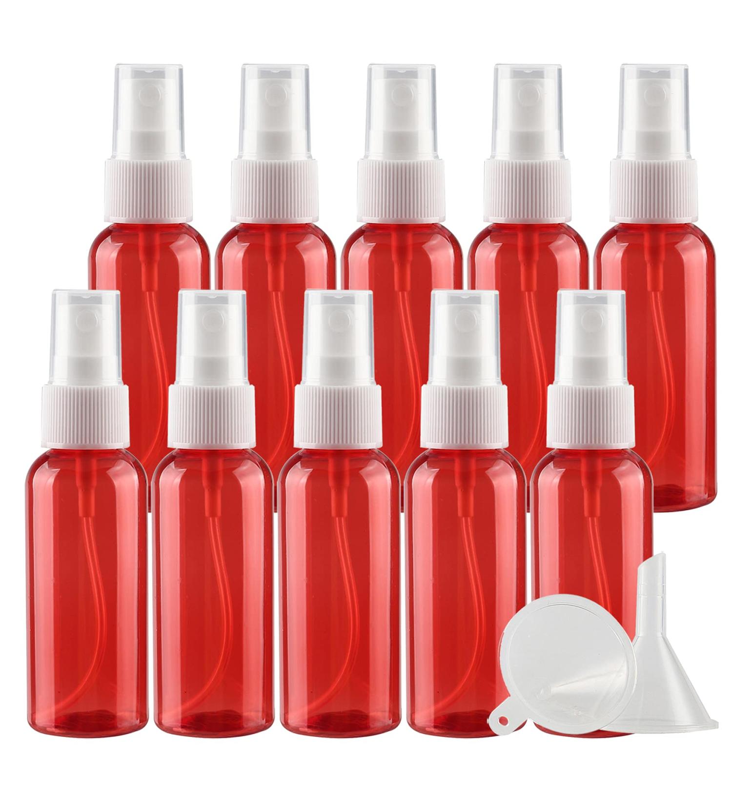 TIANZD 12 Pieces Empty 50 ml Red PET Plastic Fine Mist Pump Spray Bottles with White Top Portable Sprayer for Perfume Water Cosmetic Travel Containers Refillable 2x Funnel - Buy Online on GoSupps.com
