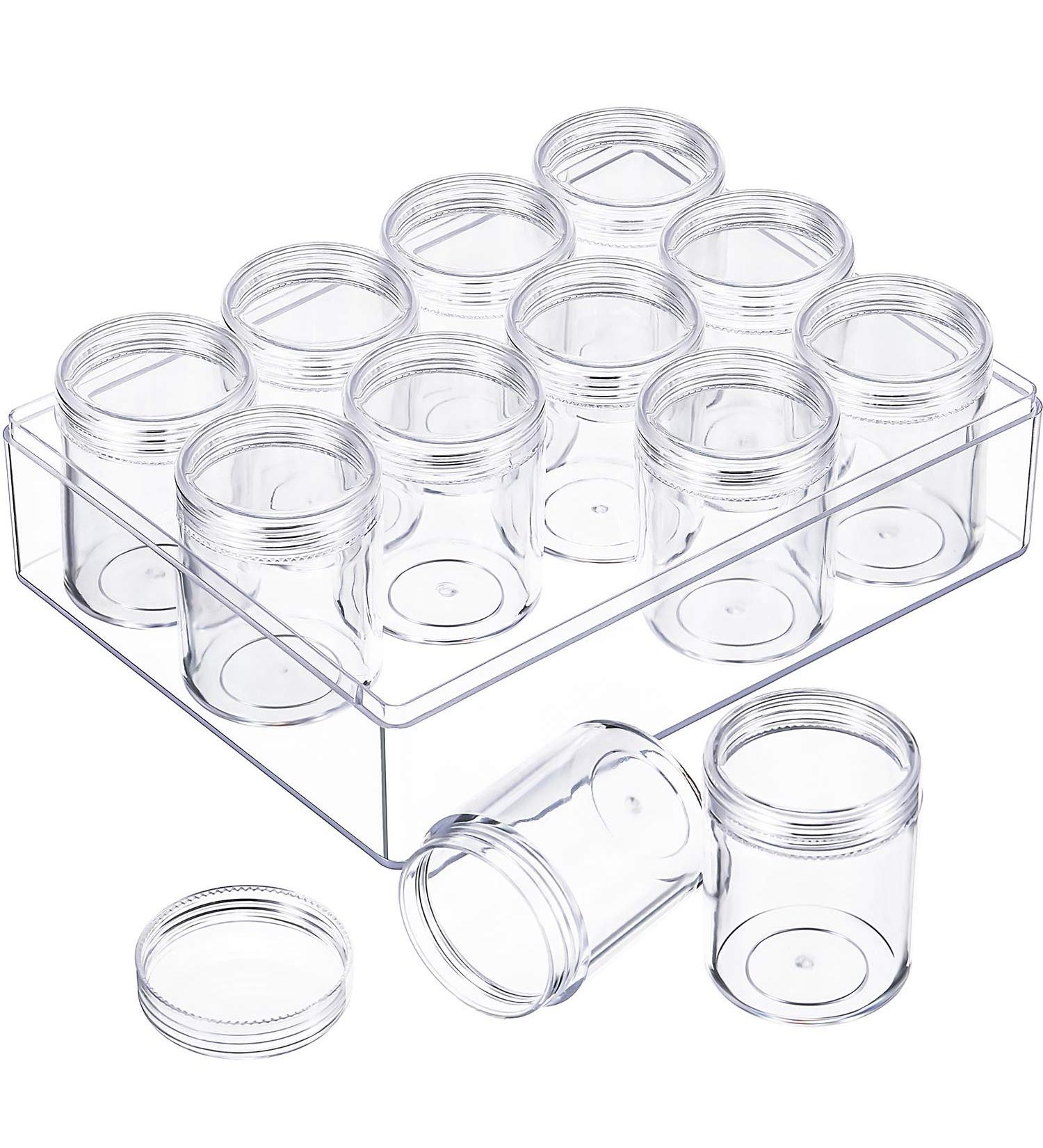 Blulu Clear Bead Organizer Set with 12 Storage Containers - 1.9 x 1.5 Inches - Buy Online on GoSupps.com