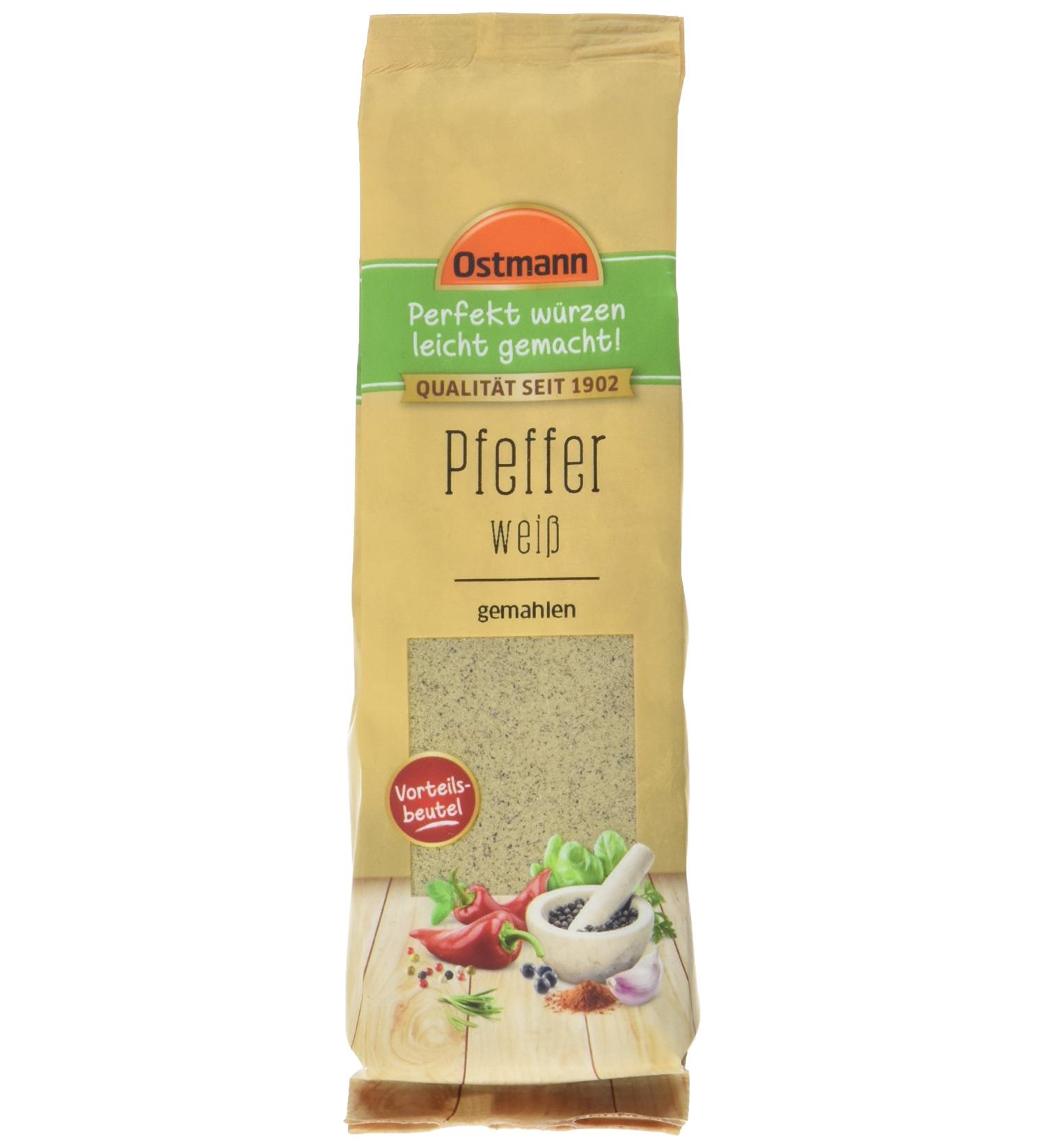 Ostmann White Pepper Ground - Pack of 5 (5 x 100g) | Premium Quality Spice for International Shipping - Buy Online on GoSupps.com