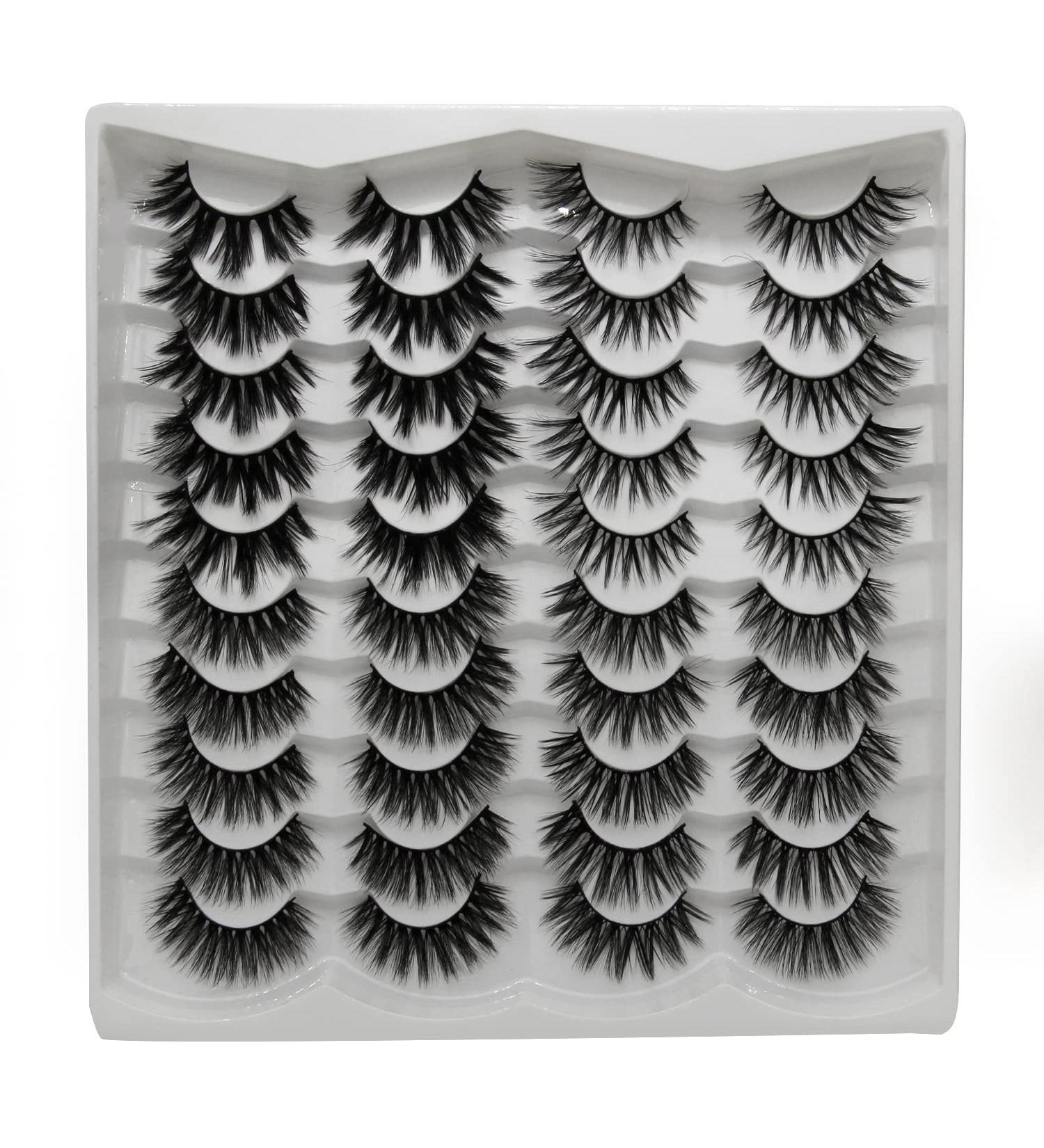 20 Pairs Mixed Natural Dramatic False Eyelashes - 3D Thick Reusable Makeup Extensions (No Glue 4 Styles) - Shop Now! - Buy Online on GoSupps.com