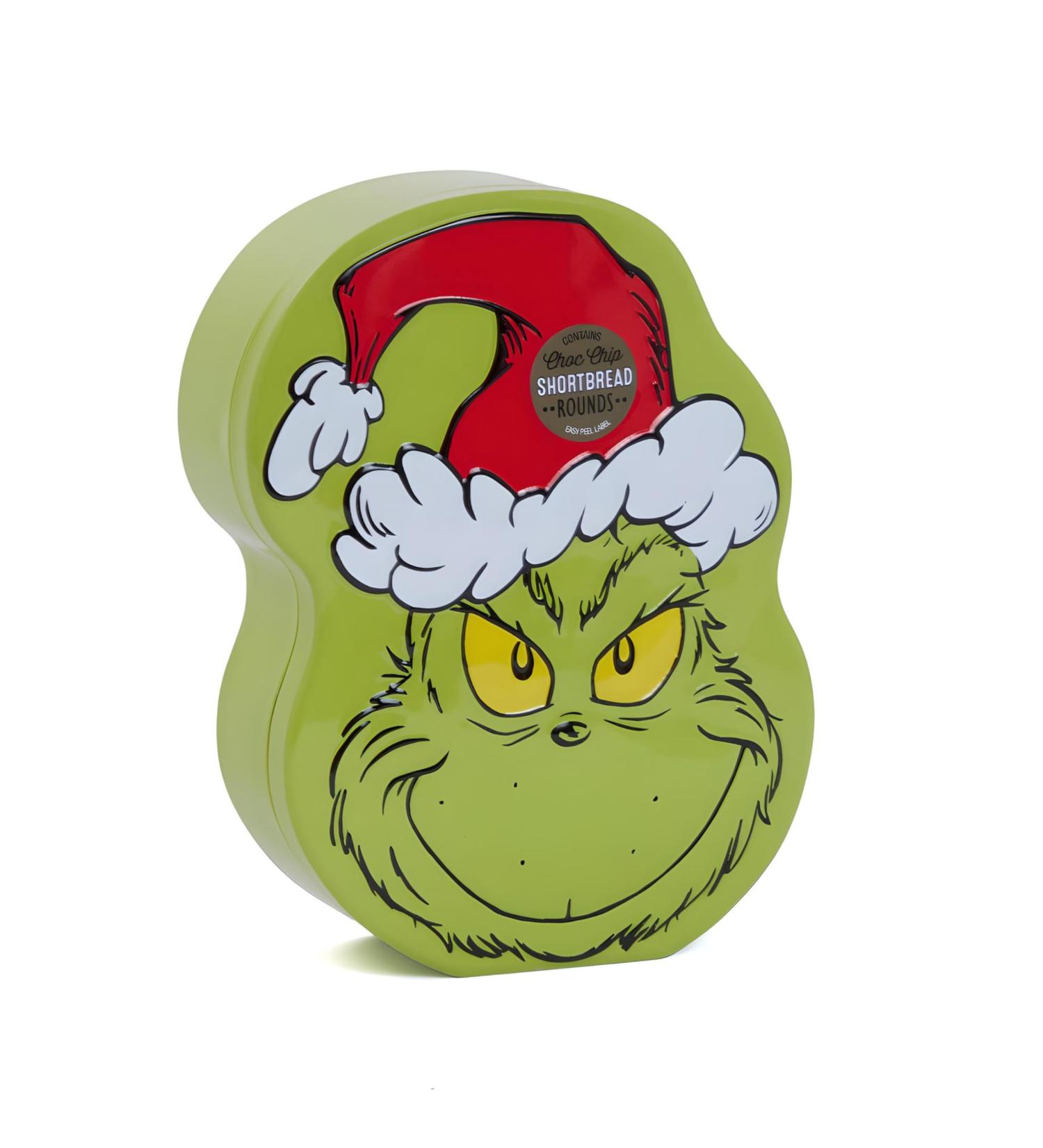 Grinch Tin & Chocolate Chip Shortbread Biscuits 150g: Christmas Cookies for a Novelty Xmas Treats Gift - Buy Online on GoSupps.com