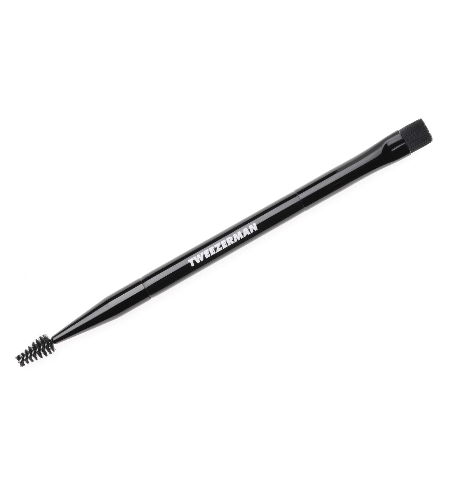 TWEEZERMAN Eyebrow Brush Flat 2-in-1 | Perfect Brow Shaping Tool - Black | International Shipping Available - Buy Online on GoSupps.com