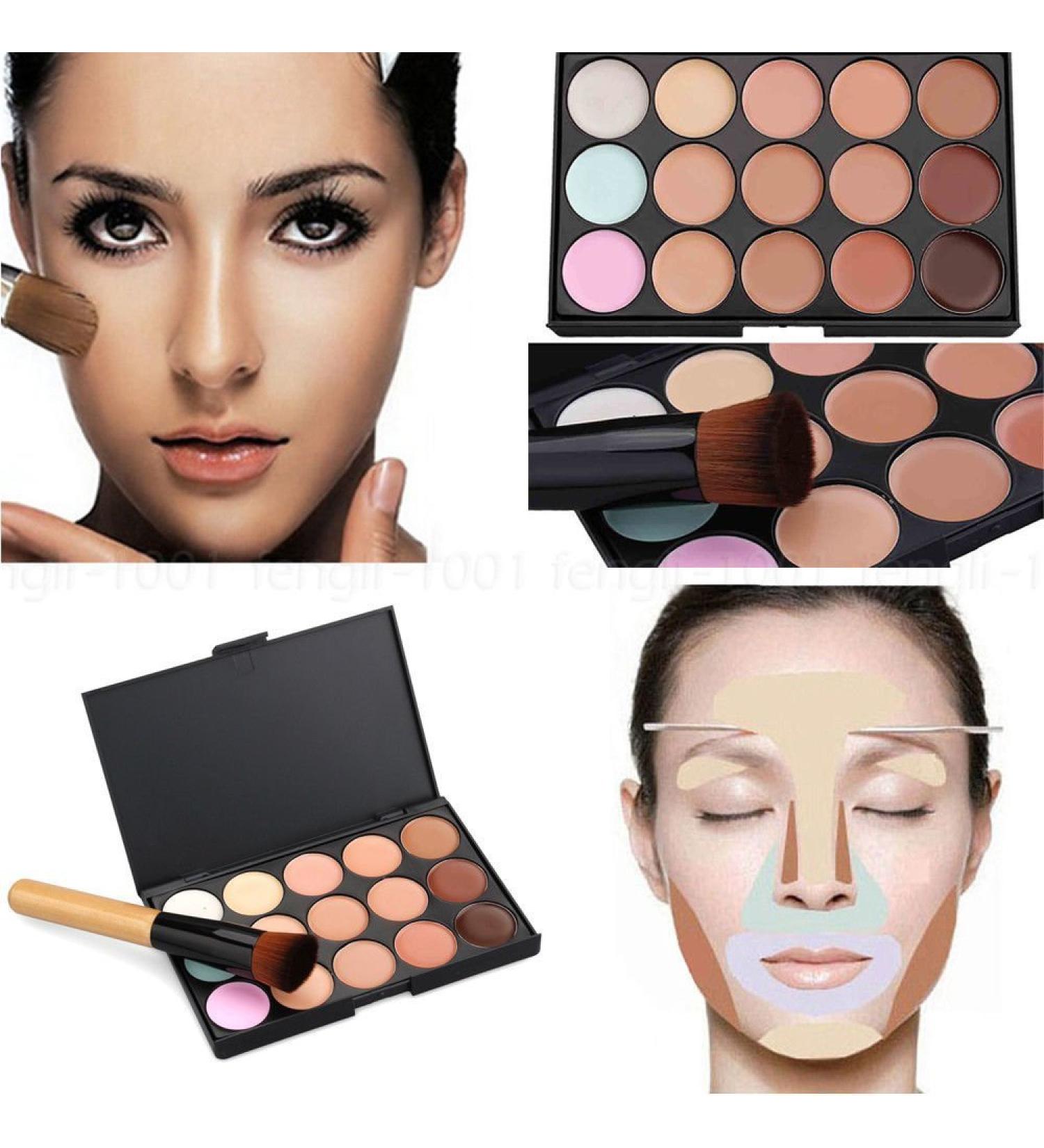 Buy Boolavard 15 Color Concealer Palette Kit with Free Brush - Best Contour Face Cream for Flawless Makeup - International Shipping Available - Buy Online on GoSupps.com