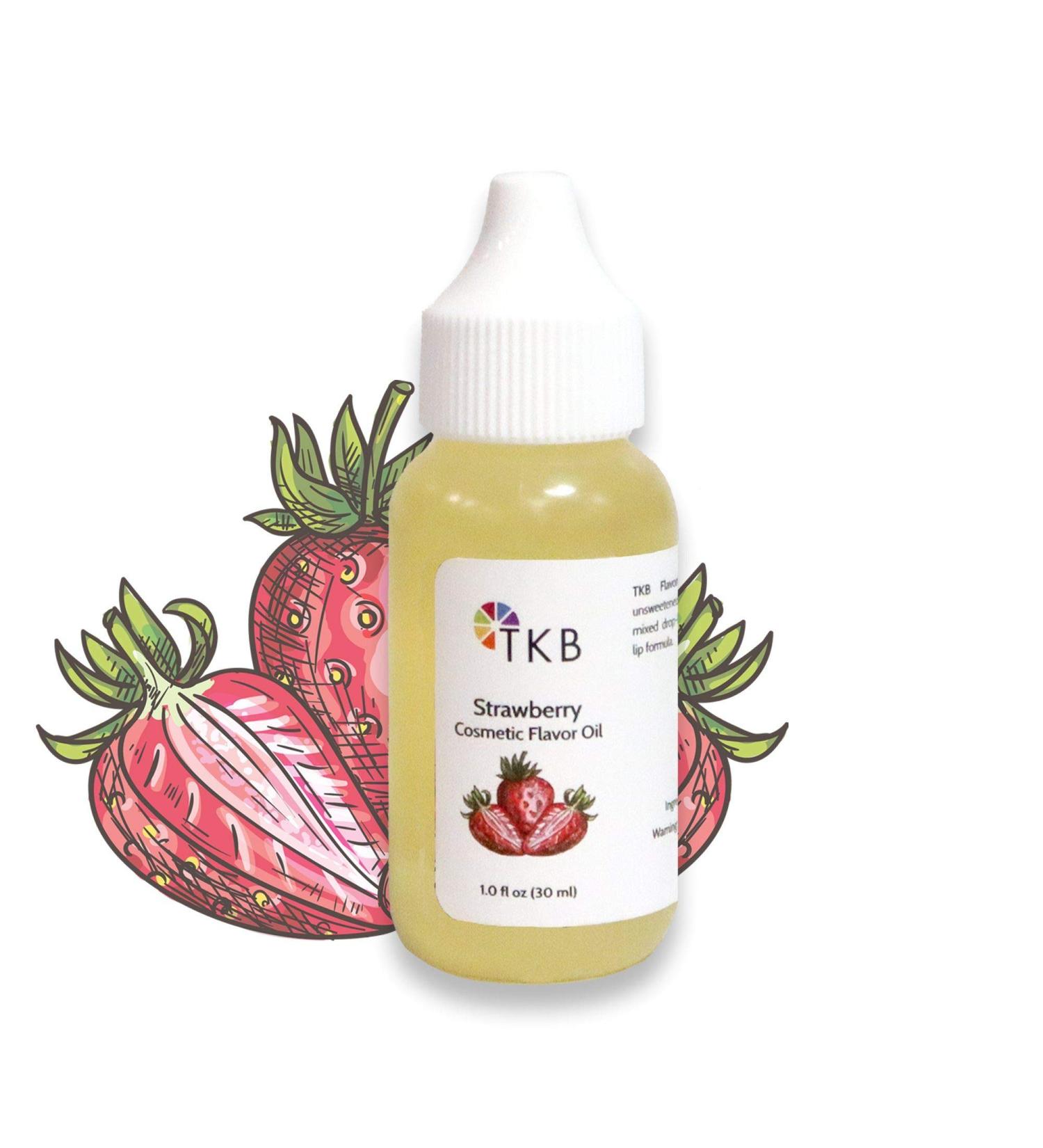TKB Flavor Oil - Strawberry DIY Cosmetics & Body Care Flavoring | 1 fl oz | Ideal for Soaps Lip Balm Lip Gloss & Lipstick - Buy Online on GoSupps.com