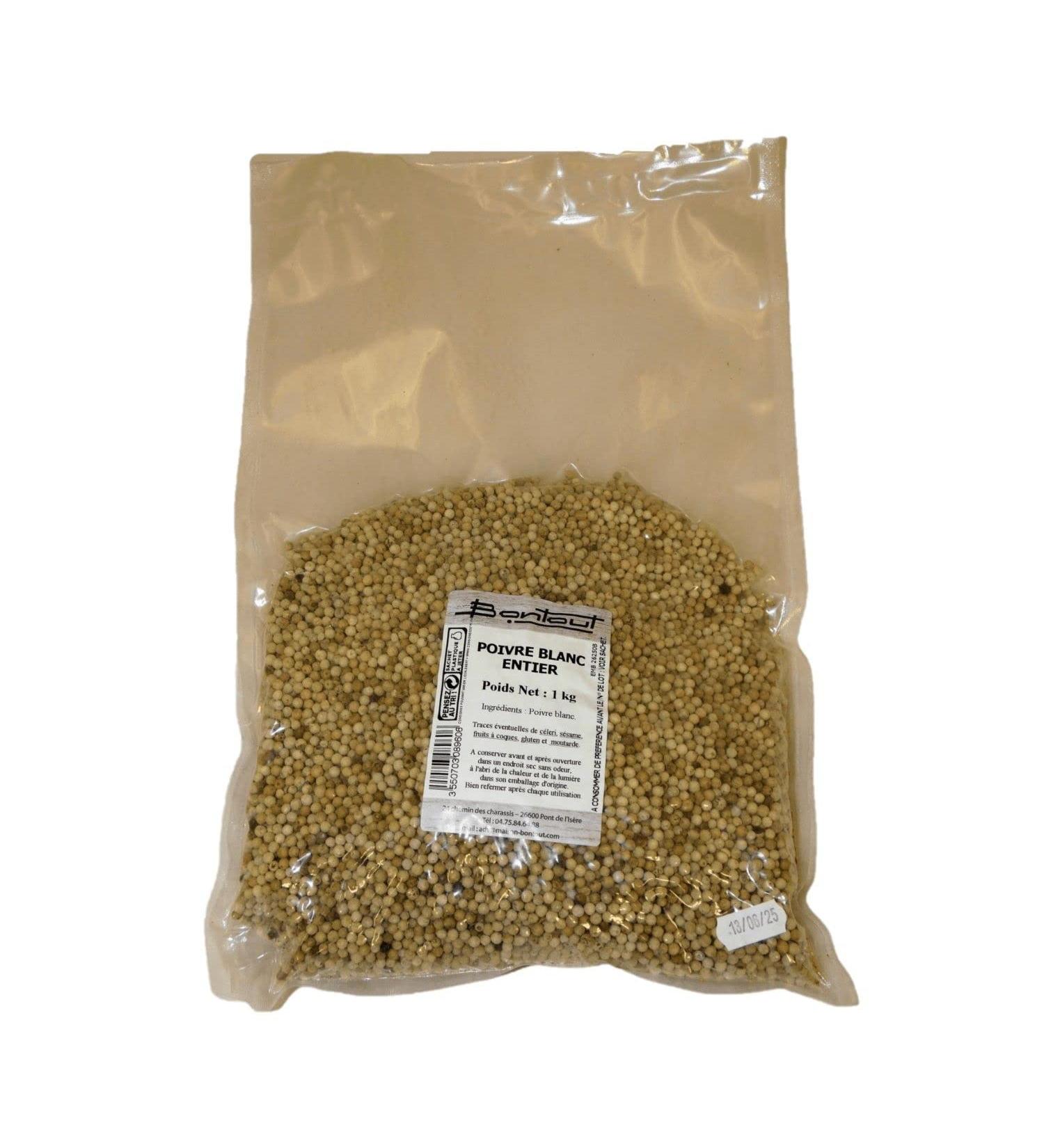 Whole white pepper - Bag 1 kg