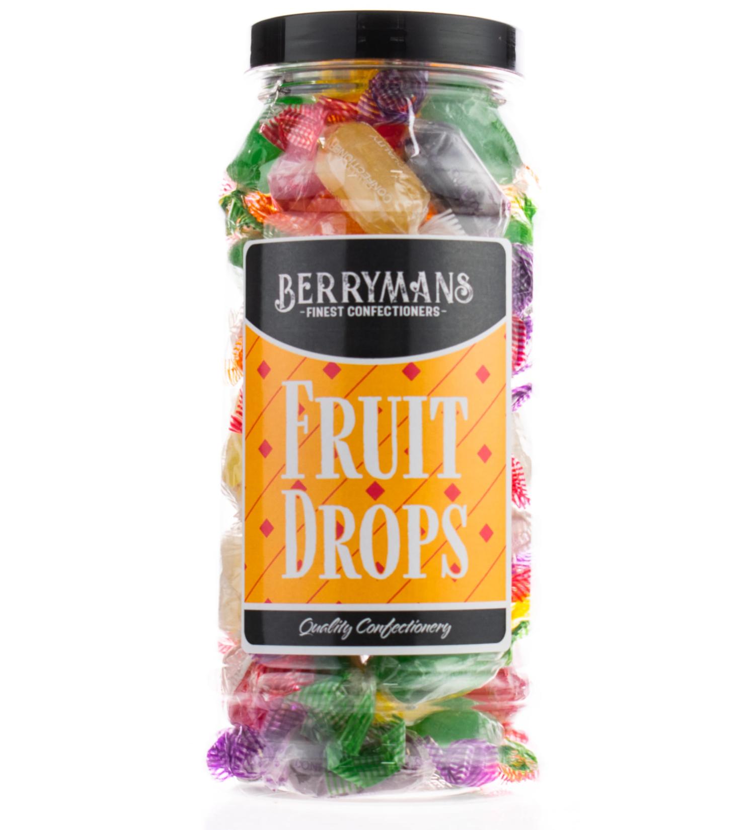 Original Fruit Drops Retro Boiled Sweets Gift Jar By Berrymans Sweet Shop - Classic Sweets Traditional Taste. - Buy Online on GoSupps.com