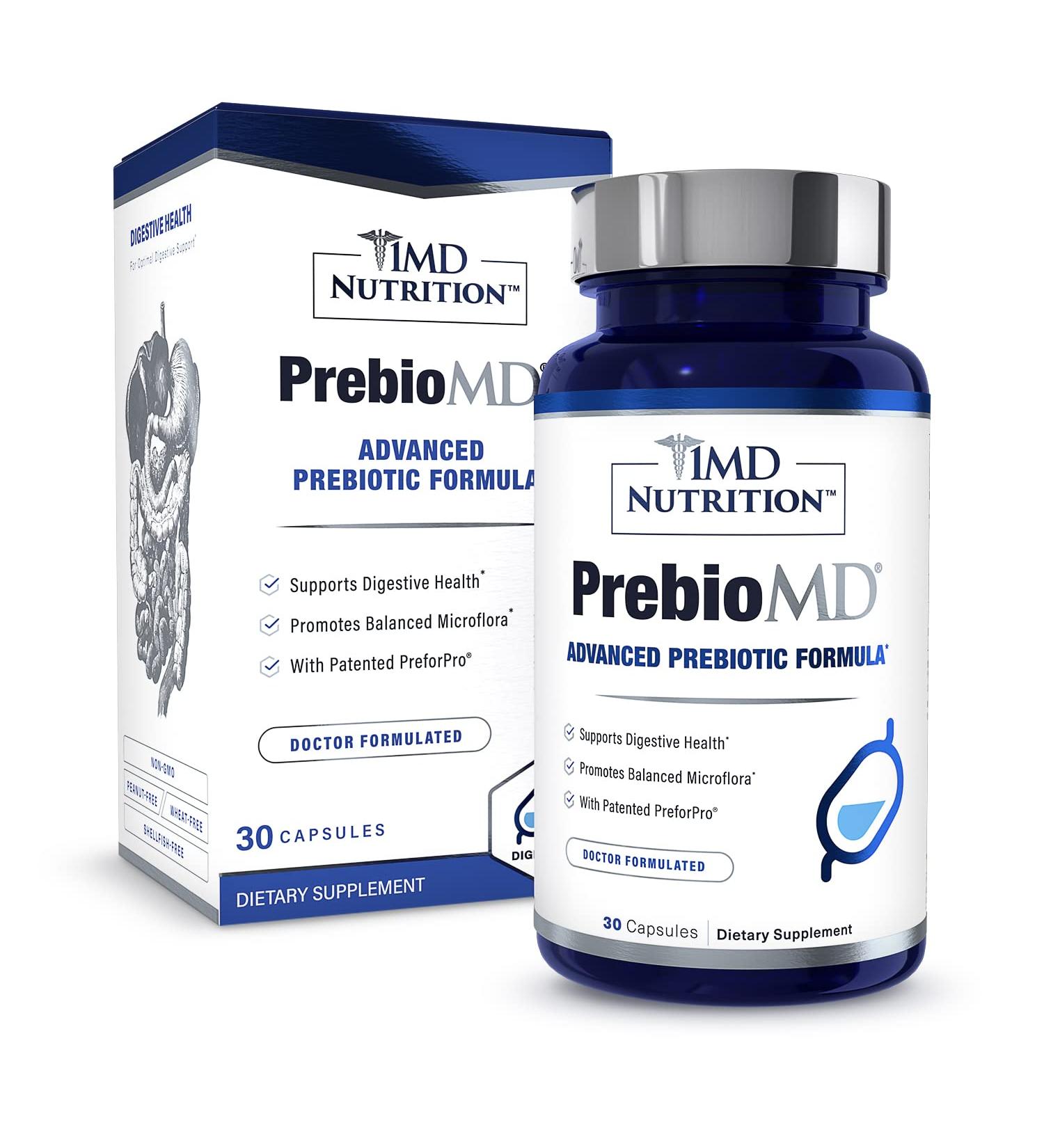 1MD PreBioMD - Prebiotic with PreforPro for Healthy Digestion & Gut Health - Buy Online on GoSupps.com