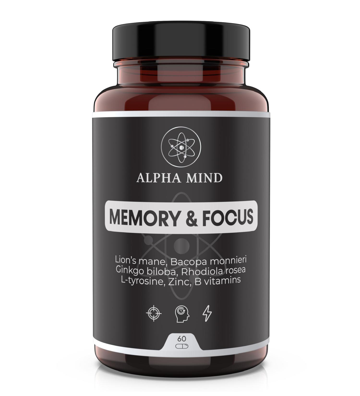 Powerful Nootropic - Memory and Concentration - With Lions Mane/Lions Mane Ginkgo biloba Bacopa Monnieri Rhodiola Rosea L Tyrosine Zinc B Vitamins - Caffeine Free - Buy Online on GoSupps.com