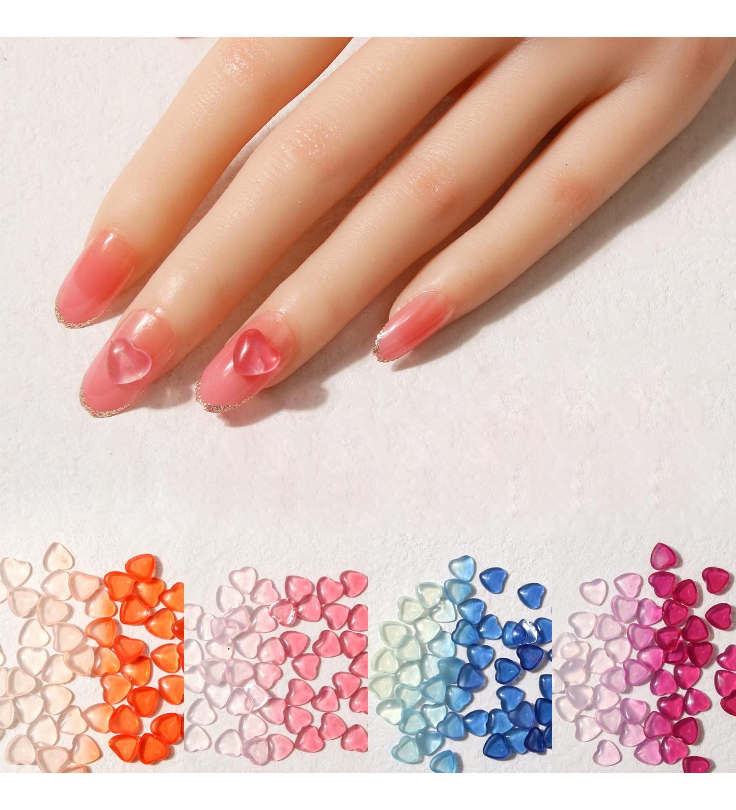 200 PCS Clear Heart Nail Charms for Acrylic Nails - Love Heart 3D Art Decoration | Foweso N58 - Buy Online on GoSupps.com