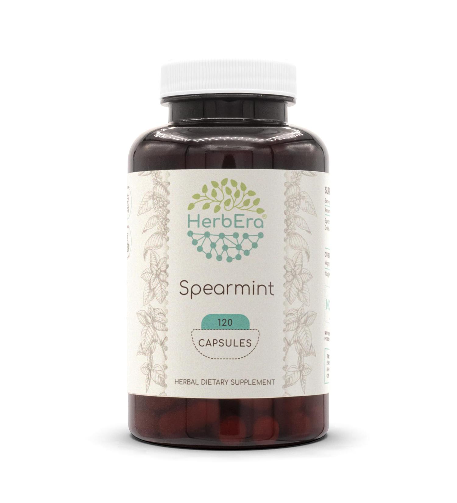 HerbEra Spearmint 120 Capsules, 500 mg, Spearmint (Mentha spicata) Dried Leaf (120 Capsules) 120 Count (Pack of 1) - Buy Online on GoSupps.com