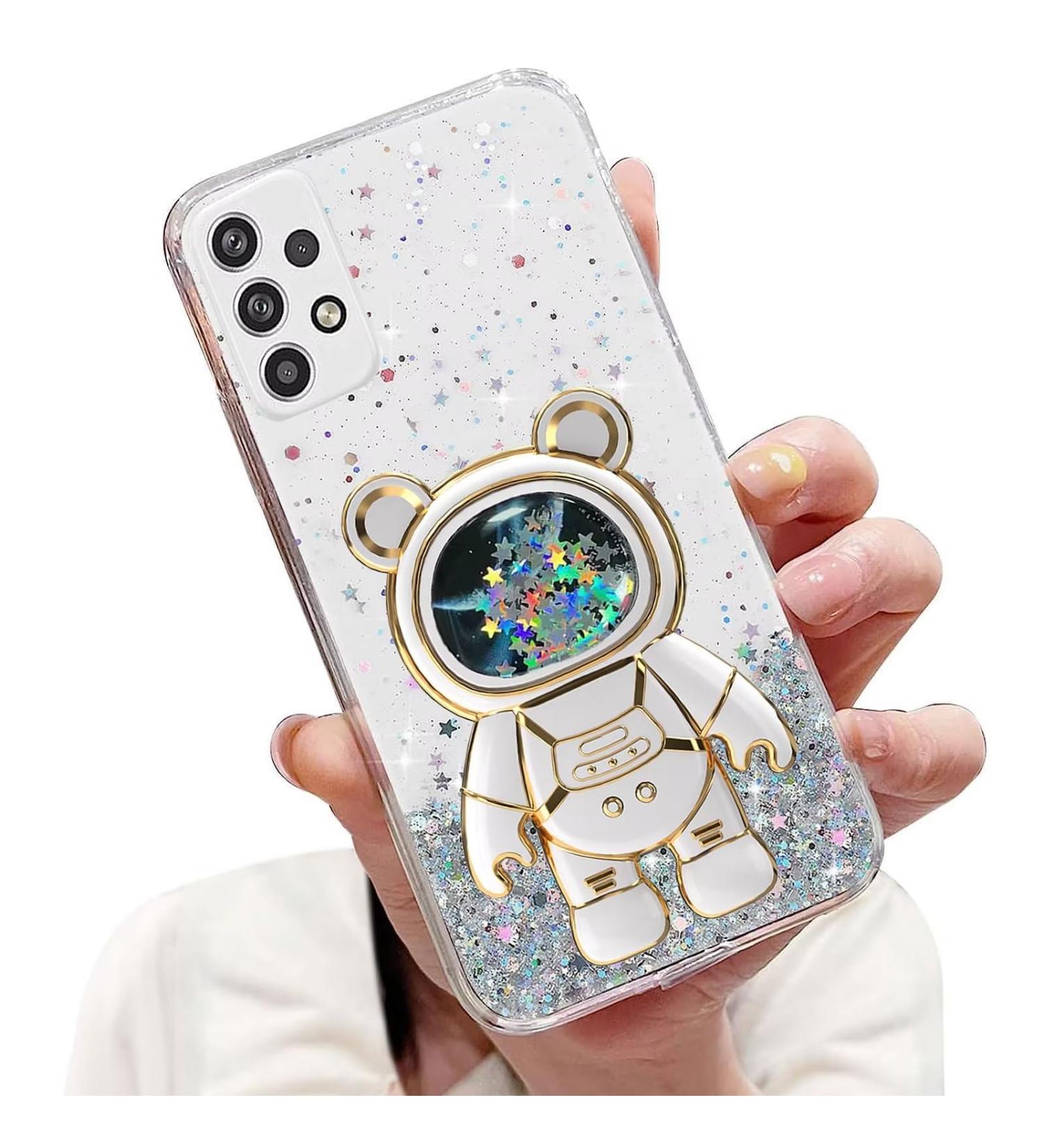 Tivenfezk Nadoli Astronaut Case for Samsung Galaxy A53 5G - Cartoon Glitter Soft Silicone Cover with Hidden Stand - Buy Online on GoSupps.com