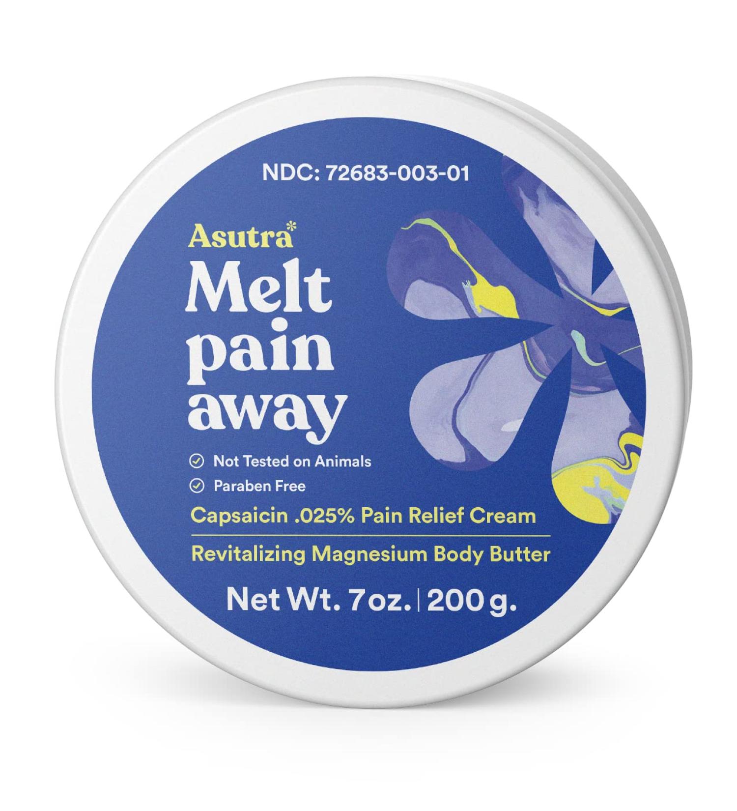 ASUTRA Melt Pain Away Topical Magnesium Cream for Pain Relief with Soothing Capsaicin for Leg Cramps & Muscle Soreness - Buy Online on GoSupps.com
