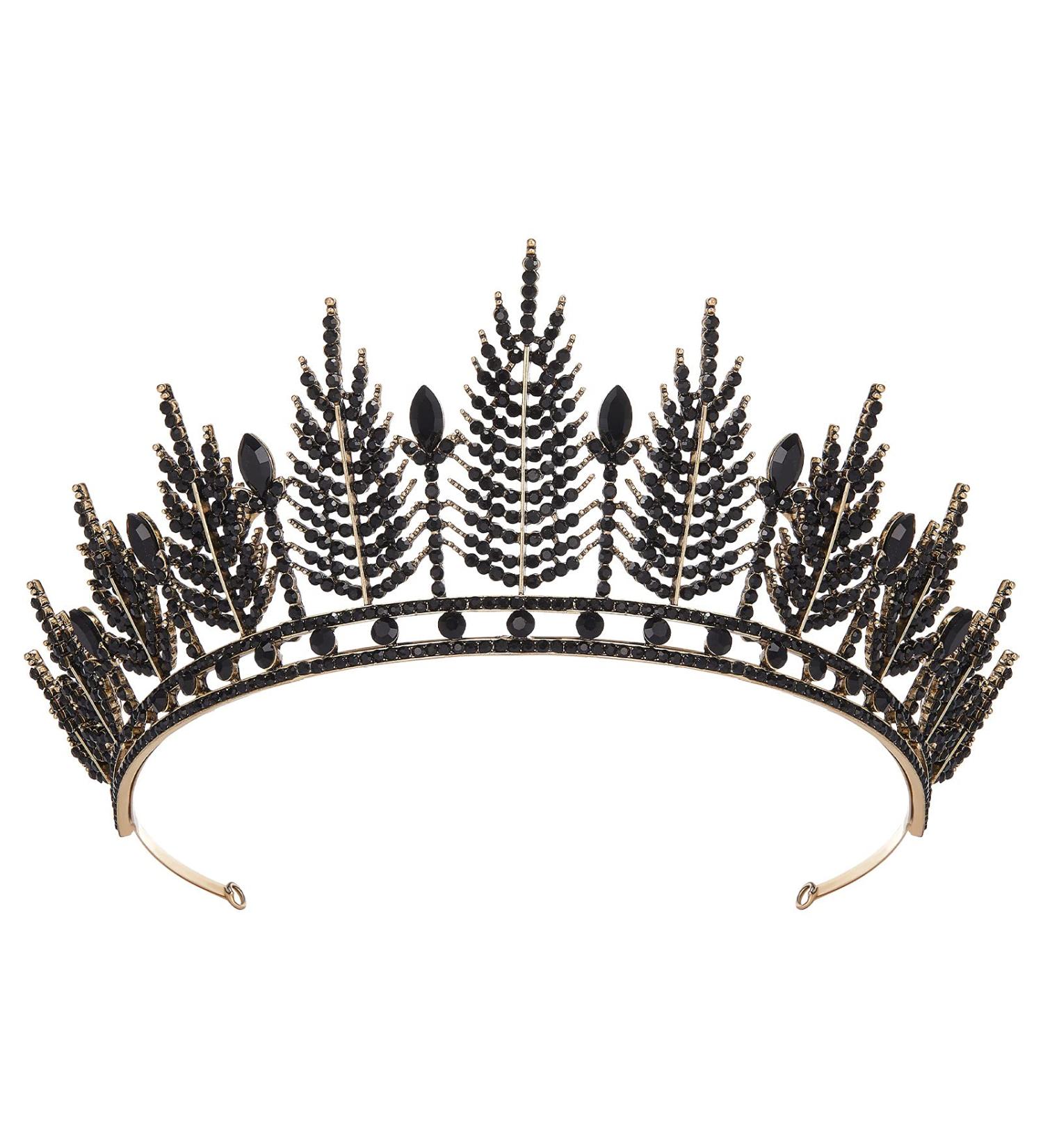 SWEETV Gothic Black Tiara for Women - Costume Headpiece for Wedding, Birthday, Halloween Cosplay - Buy Online on GoSupps.com