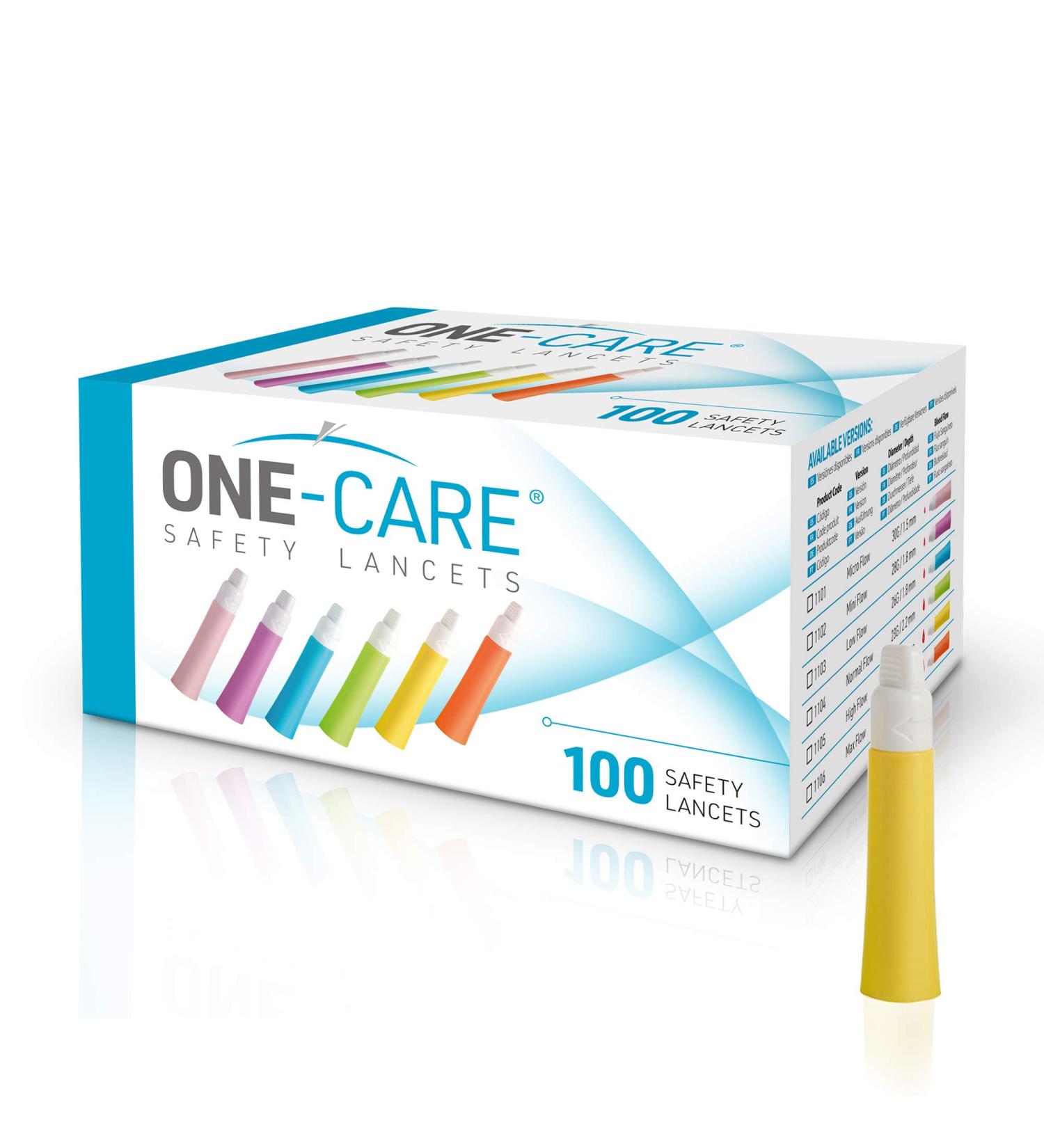 MediVena ONE-Care Safety Lancets 21G x 2.2mm - 100/bx | Sterile, Contact-Activated & Single-Use - Buy Online on GoSupps.com