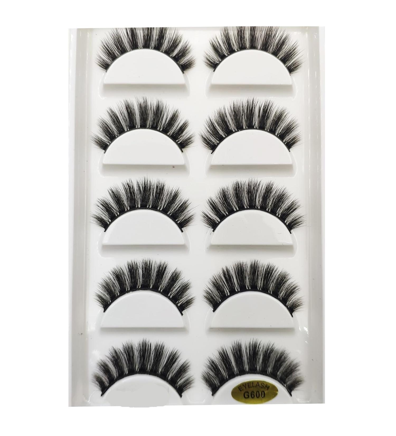 UAMOU 10/50 Boxes 5 Pairs 3D Mink False Eyelashes Soft Lashes Makeup Eyelash Faux Cils Cilios Maquiagem Cheerfully (Color : 5Pairs G600 Size : 50 Boxes 50 Pairs) - Buy Online on GoSupps.com