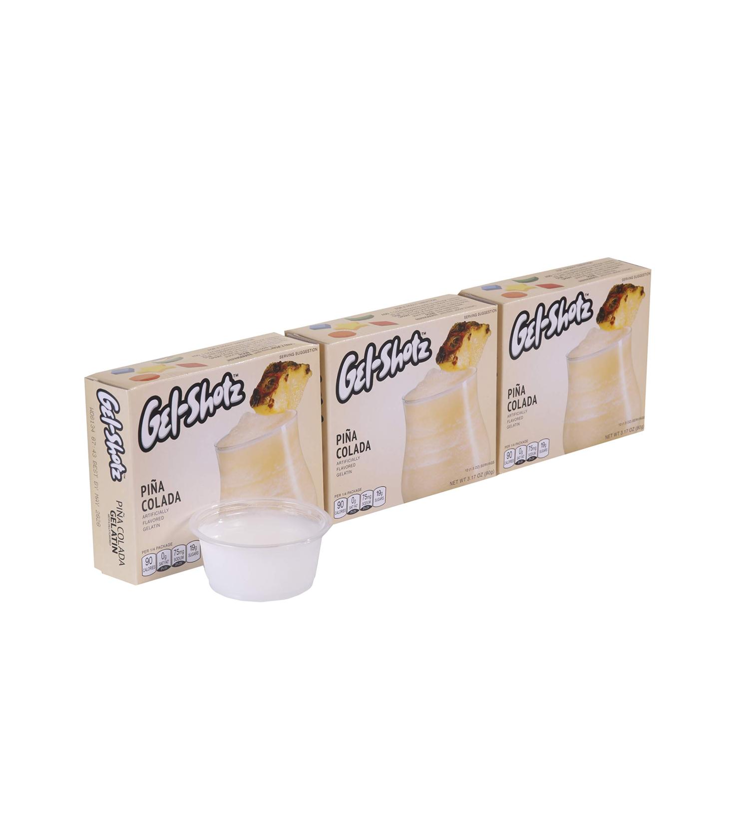 Buy Gel-Shotz Pina Colada Gelatin - 3 Boxes | Delicious Flavored Gelatin Treat - Buy Online on GoSupps.com