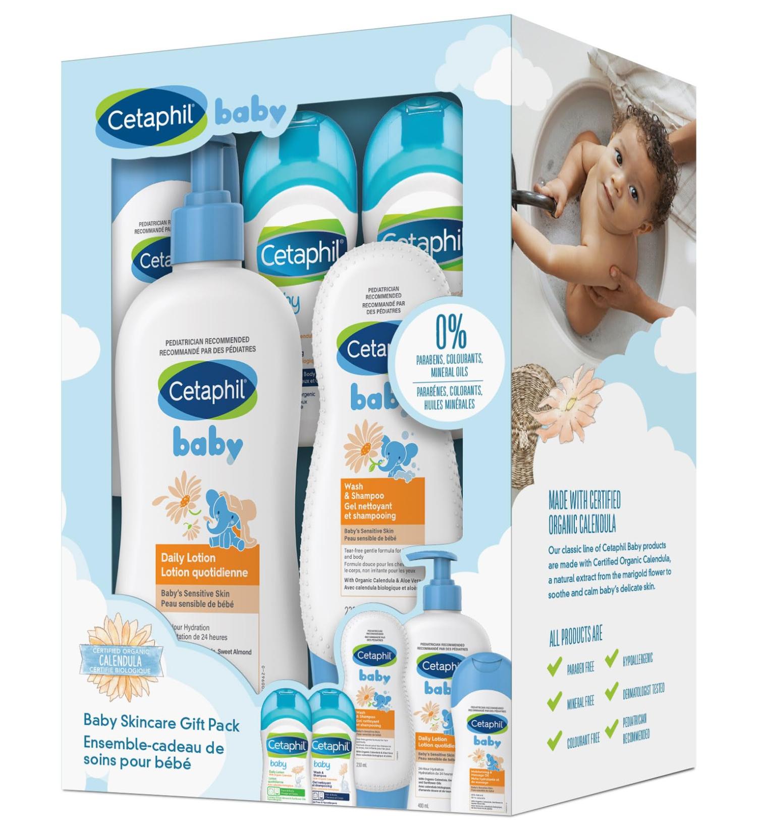 Cetaphil Baby Gift Pack - Baby Skincare Essentials - Paraben Colourant and Mineral Oil Free 3 Count (Pack of 1) - Buy Online on GoSupps.com