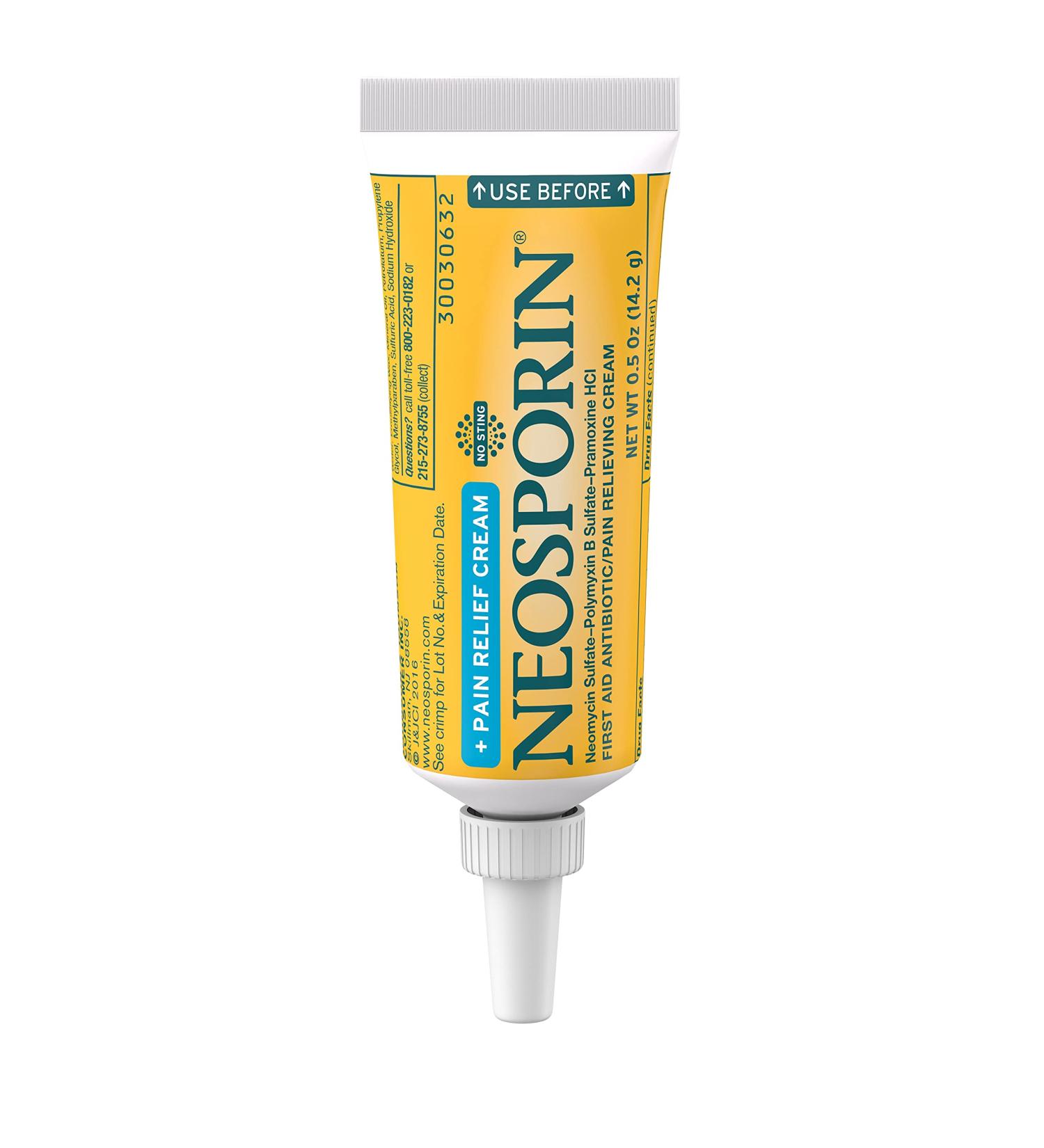 Neosporin Maximum Strength Pain Relief Cream - First Aid Antibiotic & Analgesic for Cuts Scrapes & Burns - Polymyxin B & Pramoxine HCl 0.5 oz | Shop Internationally - Buy Online on GoSupps.com