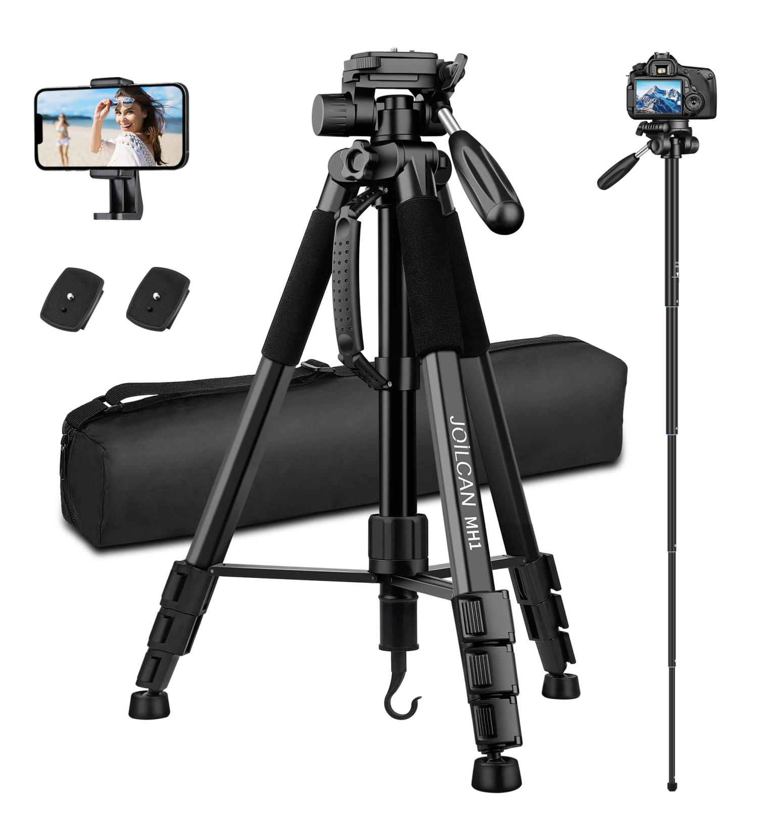 5 in 1 Aluminum Camera Tripod & Monopod for DSLR, iPhone & Camcorder - Black - Buy Online on GoSupps.com