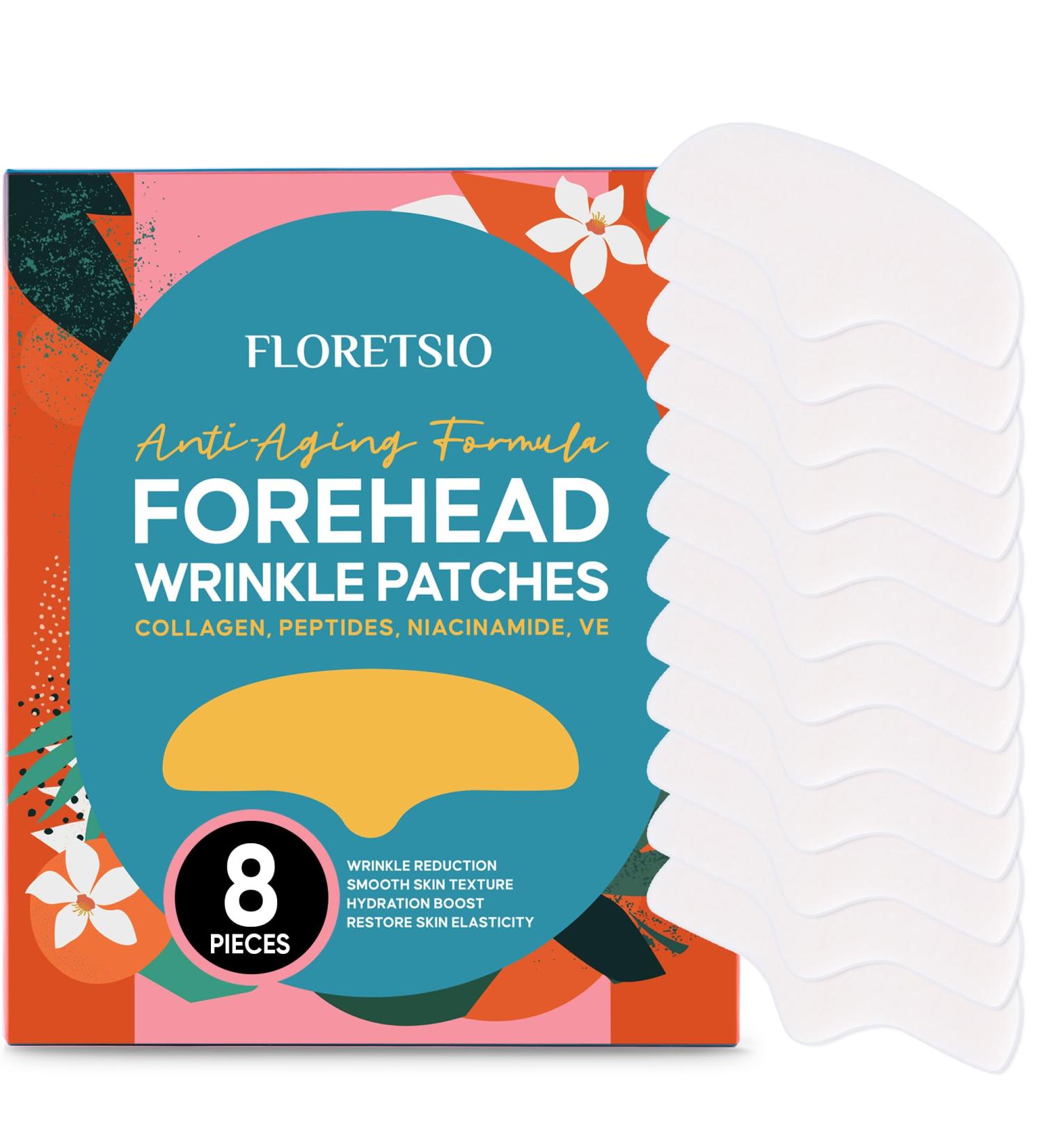 Forehead Wrinkle Patches - Anti-Wrinkle Treatment with Hydrolyzed Collagen & Vitamin E | 8pcs for Smooth Youthful Skin - Buy Online on GoSupps.com