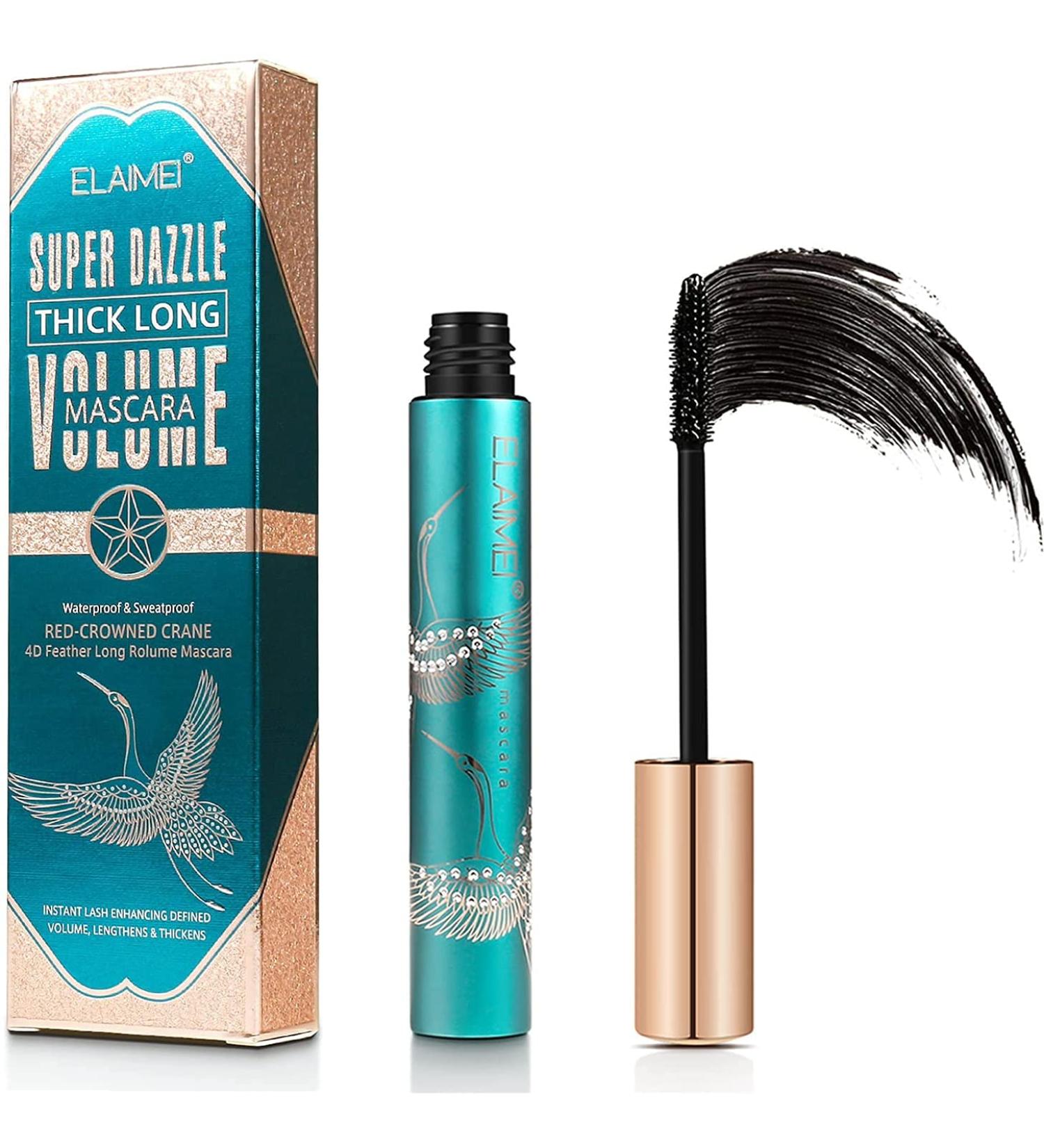 Black Mascara Waterproof 4D Silk Fiber Extra Long Lash Mascara for Thicker and Voluminous Lashes All Day Exquisit Long Thick Eyelashes Anti-smudge - Buy Online on GoSupps.com