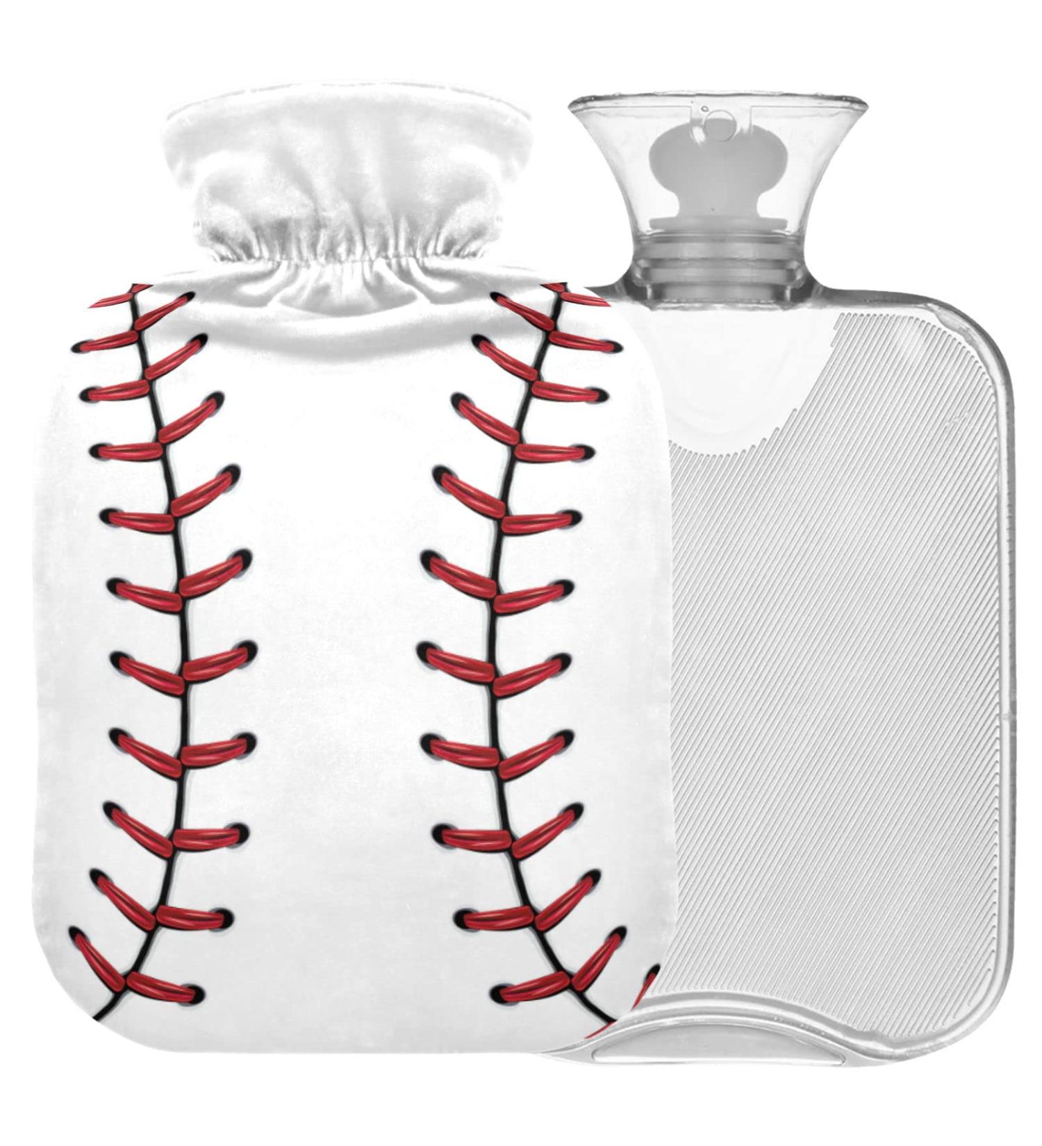 Naanle 2L Transparent Hot Water Bottle for Pain Relief | Softball Baseball Design | Bed & Feet Warmer | Heat & Cold Therapy - Buy Online on GoSupps.com
