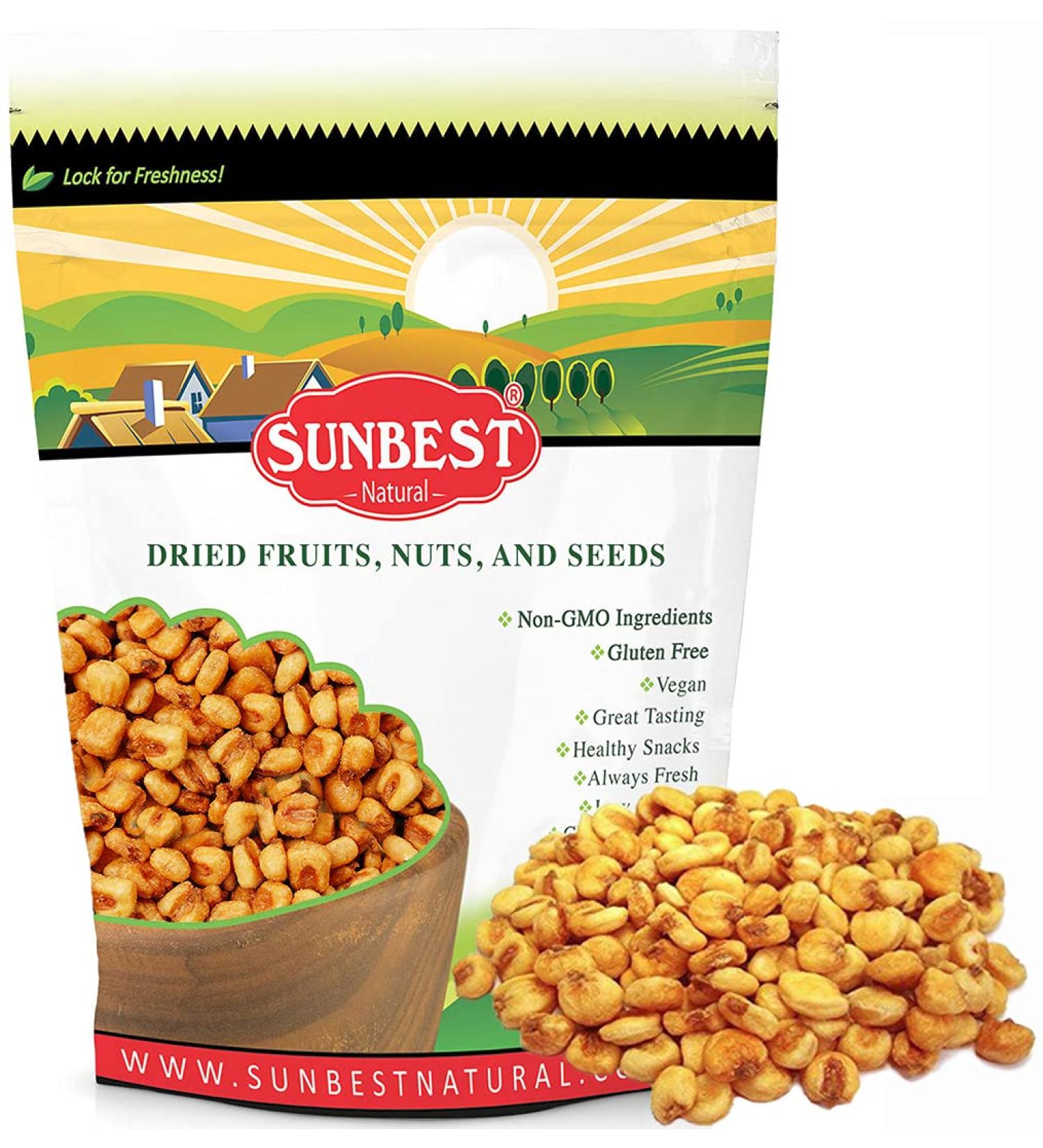 Sunbest Natural Jumbo Corn Toasted Salted 3 Lbs - Non-GMO, Gluten Free, Vegan - Buy Online on GoSupps.com