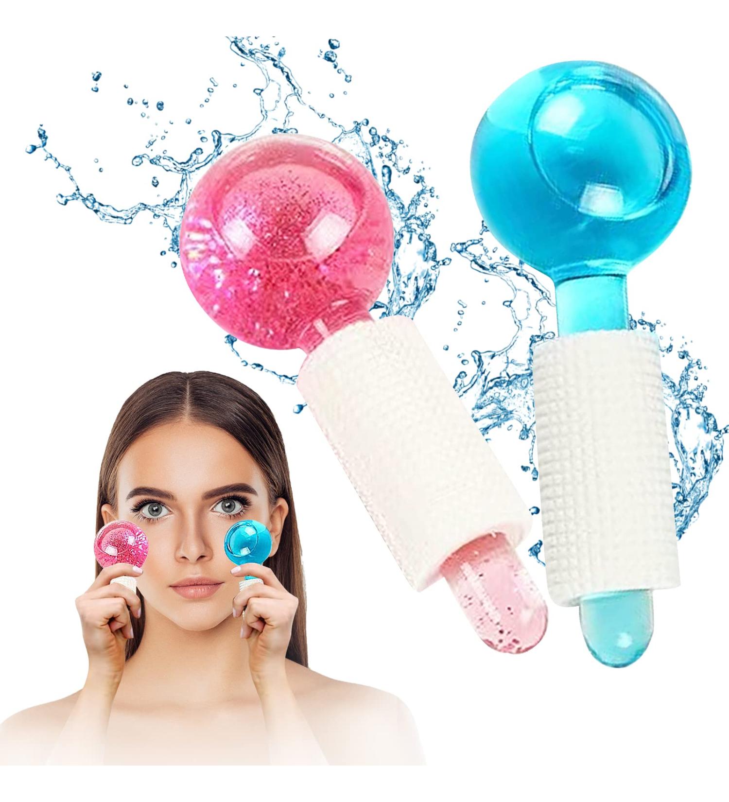 2 Pack Facial Ice Globes - Cold Massage Tools for Tightening Skin | Pink & Blue Ice Roller Bugs - Buy Online on GoSupps.com