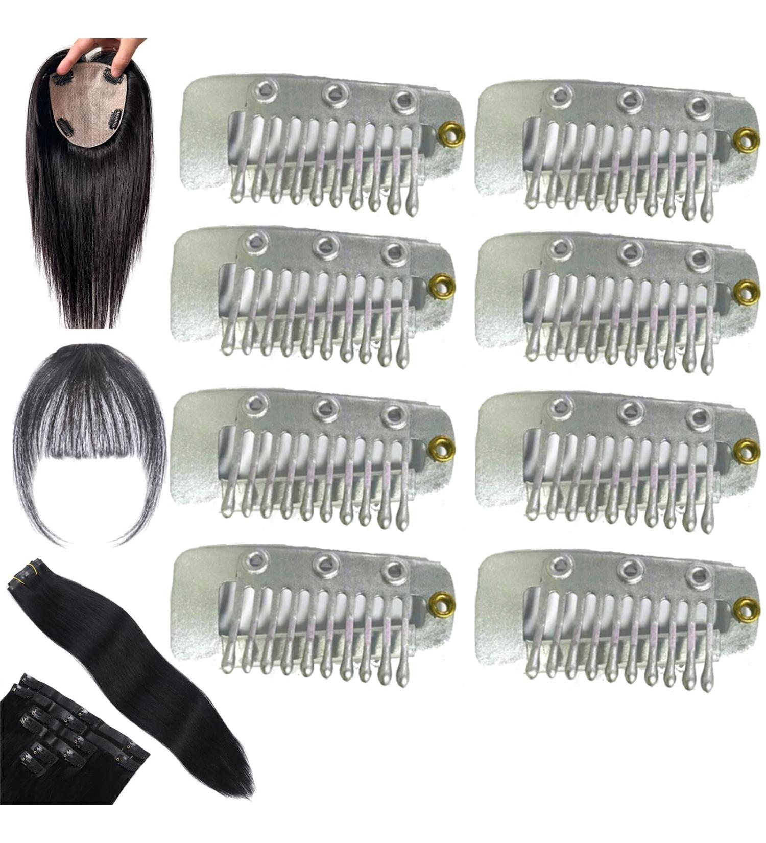 HONGJIANV Chunni Clips with Safety Pins Chunni Clips for Hair Extensions Chunni Grip Clips Wig Clips to Secure Wig No Sew (Silver 8PCS) Silver 8PCS - Buy Online on GoSupps.com