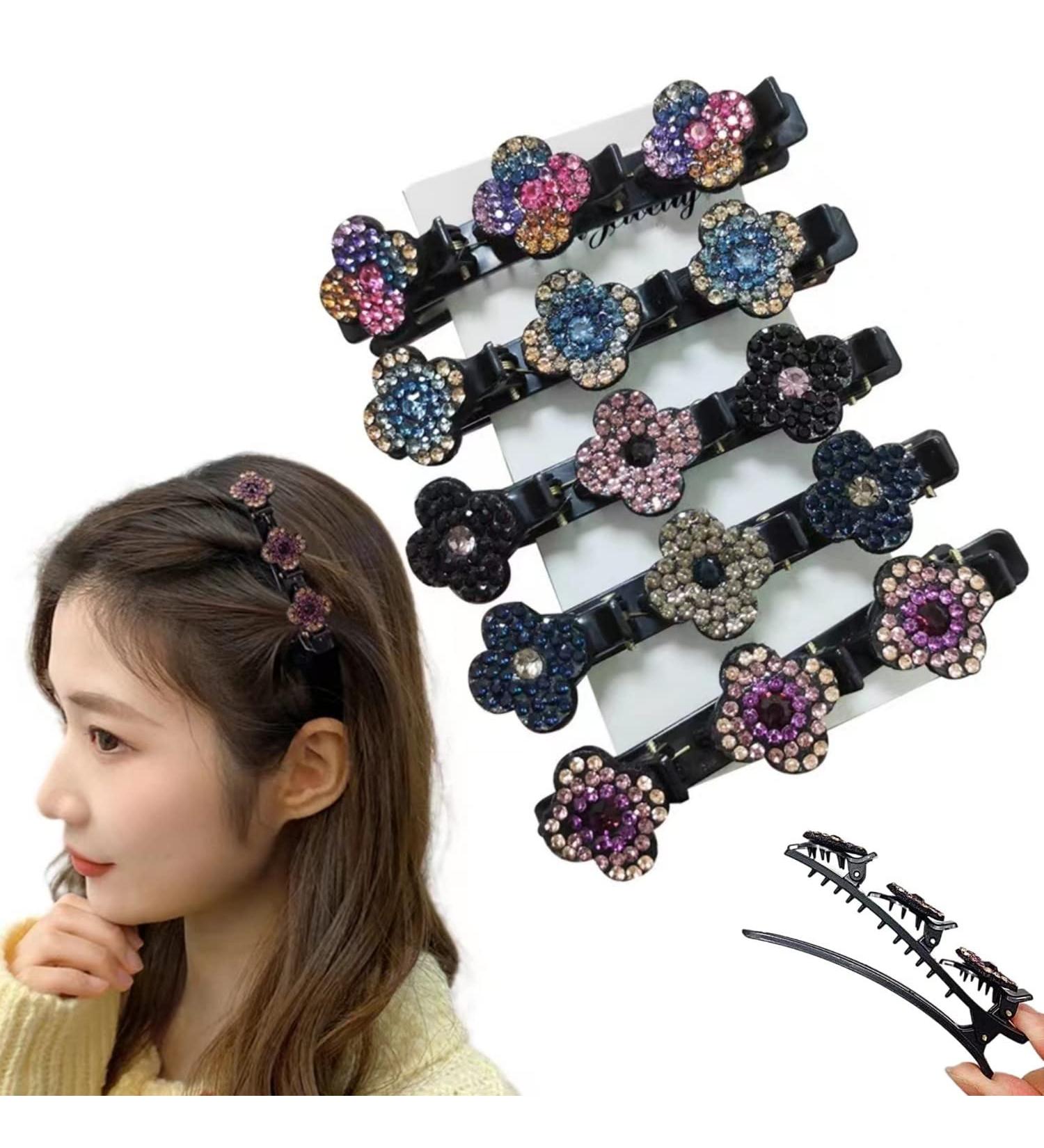 WUBAYI 5Pcs Clover Flower Hair Clips Hair Barrettes Triple Lace Hair Clips Segmented Styling Hair Clips Vintage Hair Clip Ladies and Girls Sparkling Rhinestone Hair Styling Tools - Buy Online on GoSupps.com