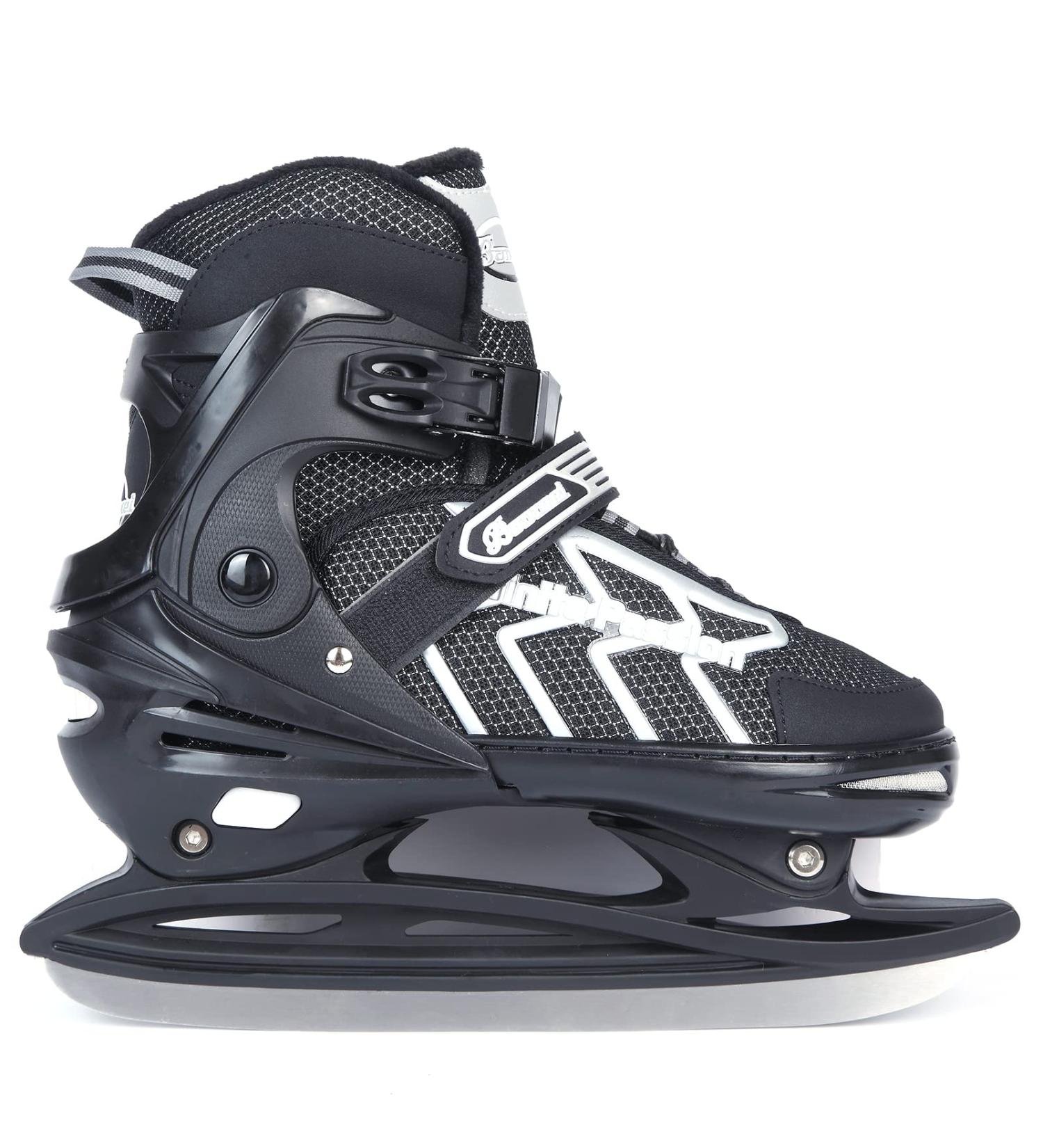 Buy XIUWOUG Adjustable Ice Hockey Skates for Men Women & Kids - Stainless Steel Ice Skating Shoes with Quick Lace System - Size XL 42-45 - Buy Online on GoSupps.com