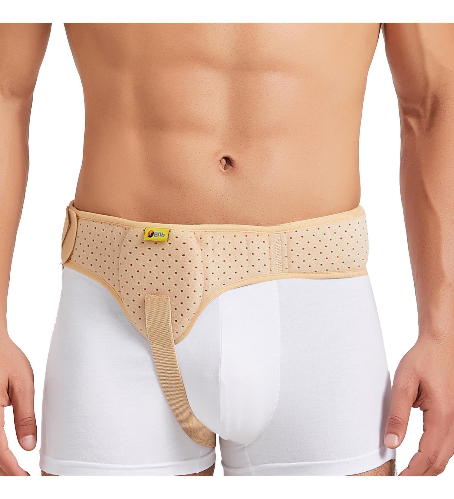 TENB Hernia Belt for Men Hernia Support Truss Inguinal or Sports Hernia Adjustable Waist Strap with Removable Compression Pads Breathable Material (Beige X-Large) X-Large Beige - Buy Online on GoSupps.com