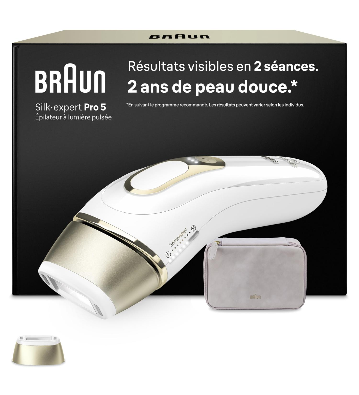 Braun Epilateur Lumiere Pulsee Smart Silk expert Pro 5 Alternative Au Laser A Domicile R duction Semi-D finitive Des Poils Avec Pochette 1 T te PL5100 Or - Buy Online on GoSupps.com