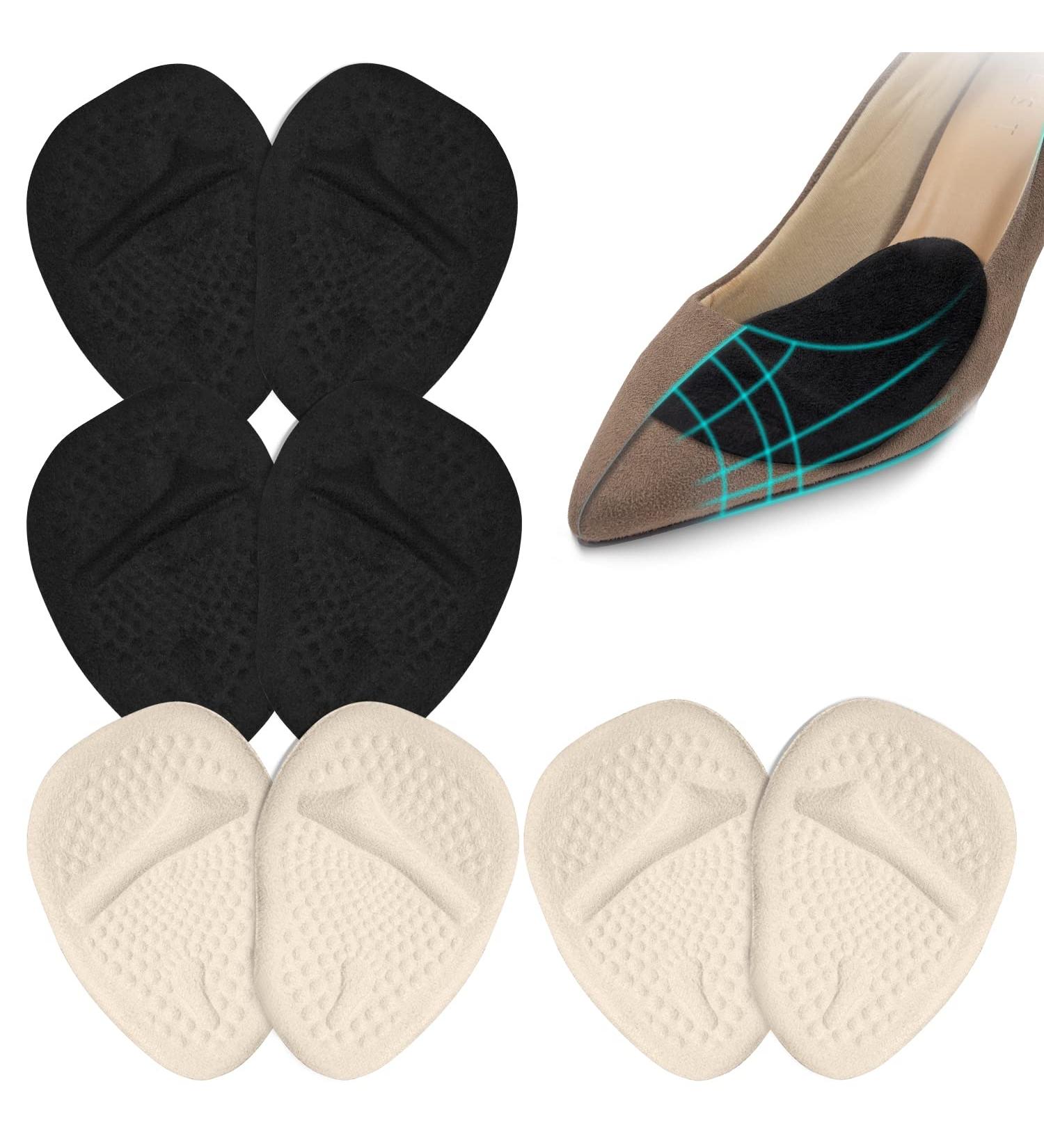 Metatarsal Pads 4 Pairs - High Heel Inserts for Pain Relief - Soft Gel Forefoot Cushions for Mortons Neuroma & Callus - Women & Men - Buy Online on GoSupps.com