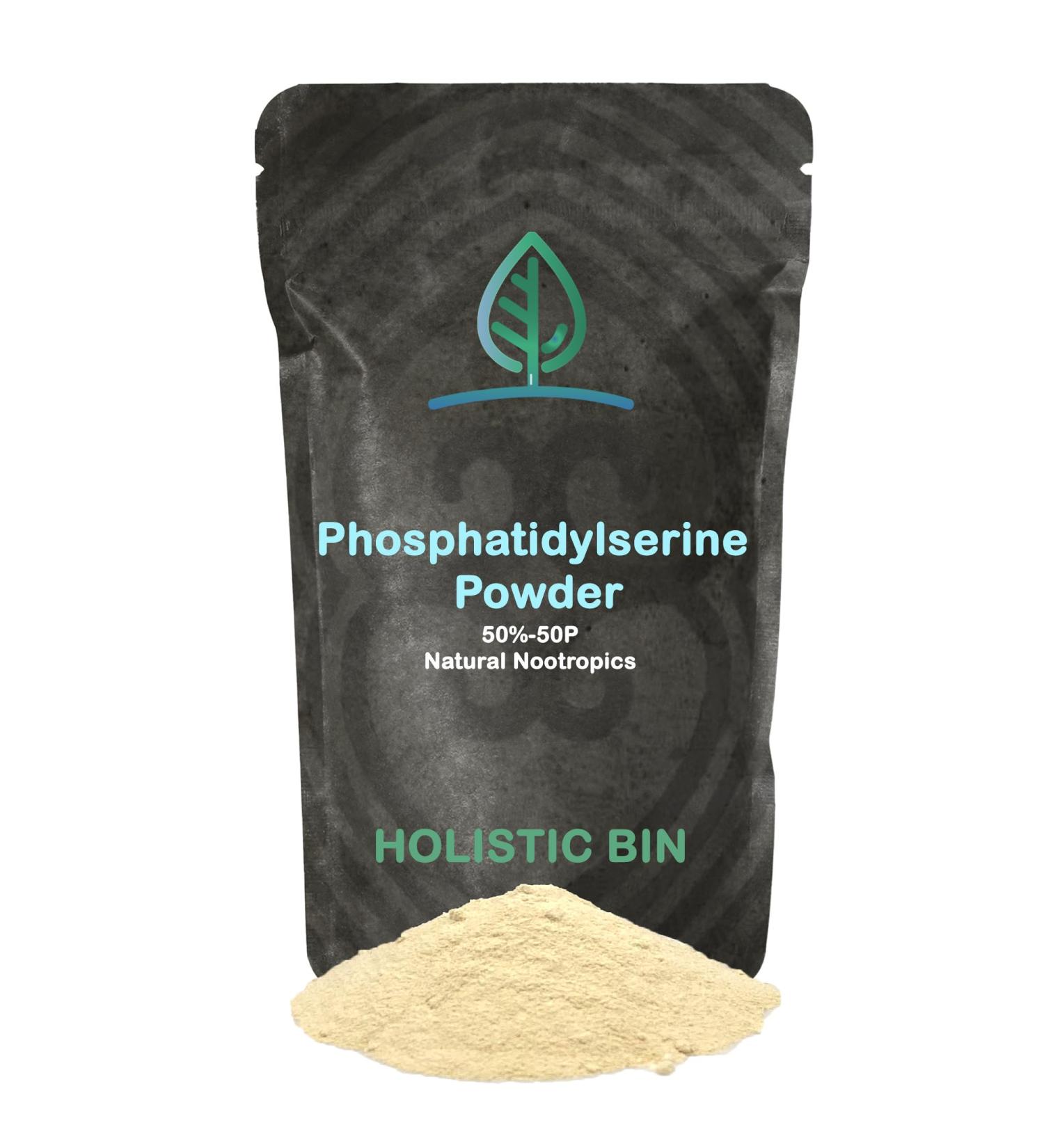 Holistic Bin Phosphatidylserine Powder | Phosphatidylserine Supplement Powder Extracted from Non GMO Soy Lecithin | Nootropics Brain Support Supplement for Memory & Focus - Buy Online on GoSupps.com