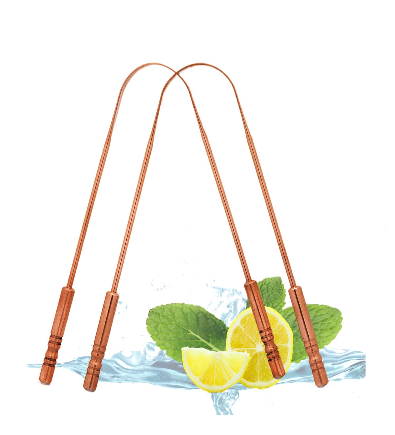 CRAFTYCASA Copper Tongue Scraper for Adult and Kids - Natural Ayurvedic Cleaner for Fresh Breath (Pack of 2) - Buy Online on GoSupps.com