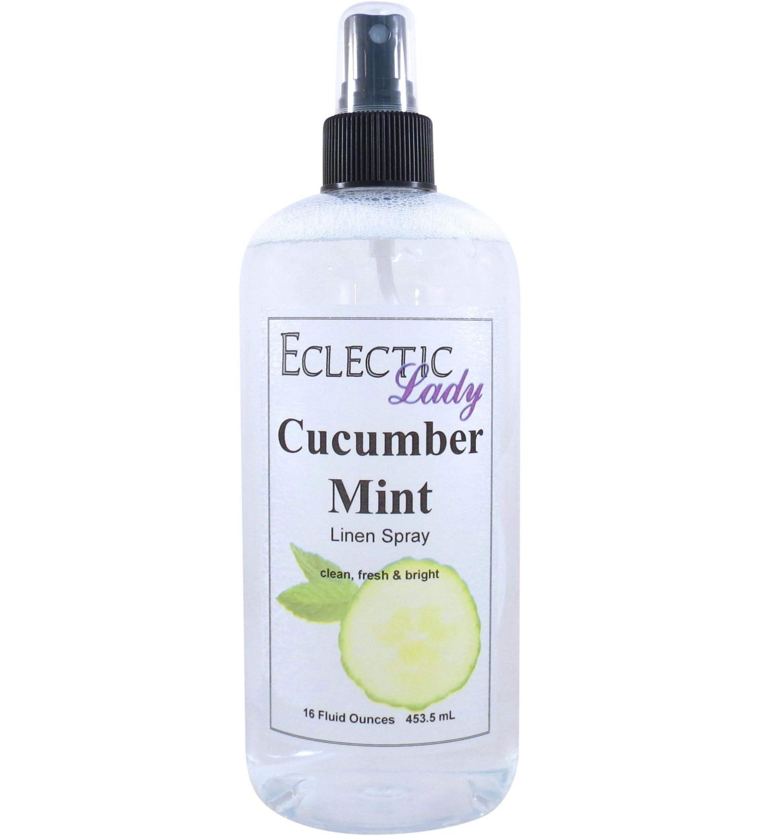 Cucumber Mint Linen Spray (Double Strength) 16 ounces - Eclectic Lady Sheet and Linen Spray - No Artificial Colors Parabens or Preservatives - Long-Lasting Scent for Bed Fabric & Pillow 16 Fluid Ounces (Double Strength) - Buy Online on GoSupps.com