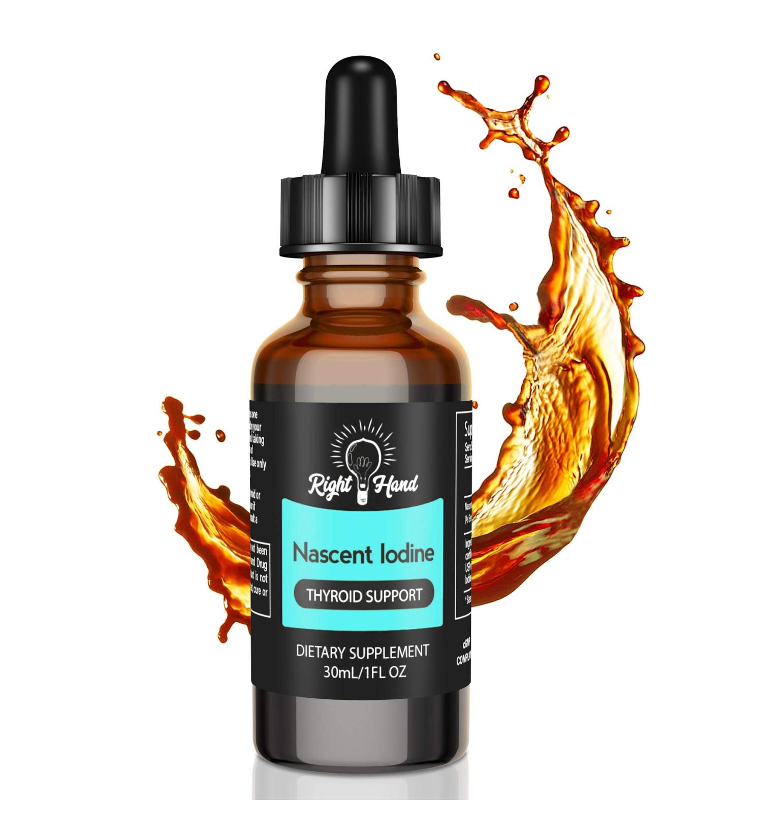 Nascent Iodine Supplement Drops - Organic Liquid Tincture for Thyroid Support & Healthy Metabolism - Vegan & Gluten Free Promotes Focus, Energy - Buy Online on GoSupps.com