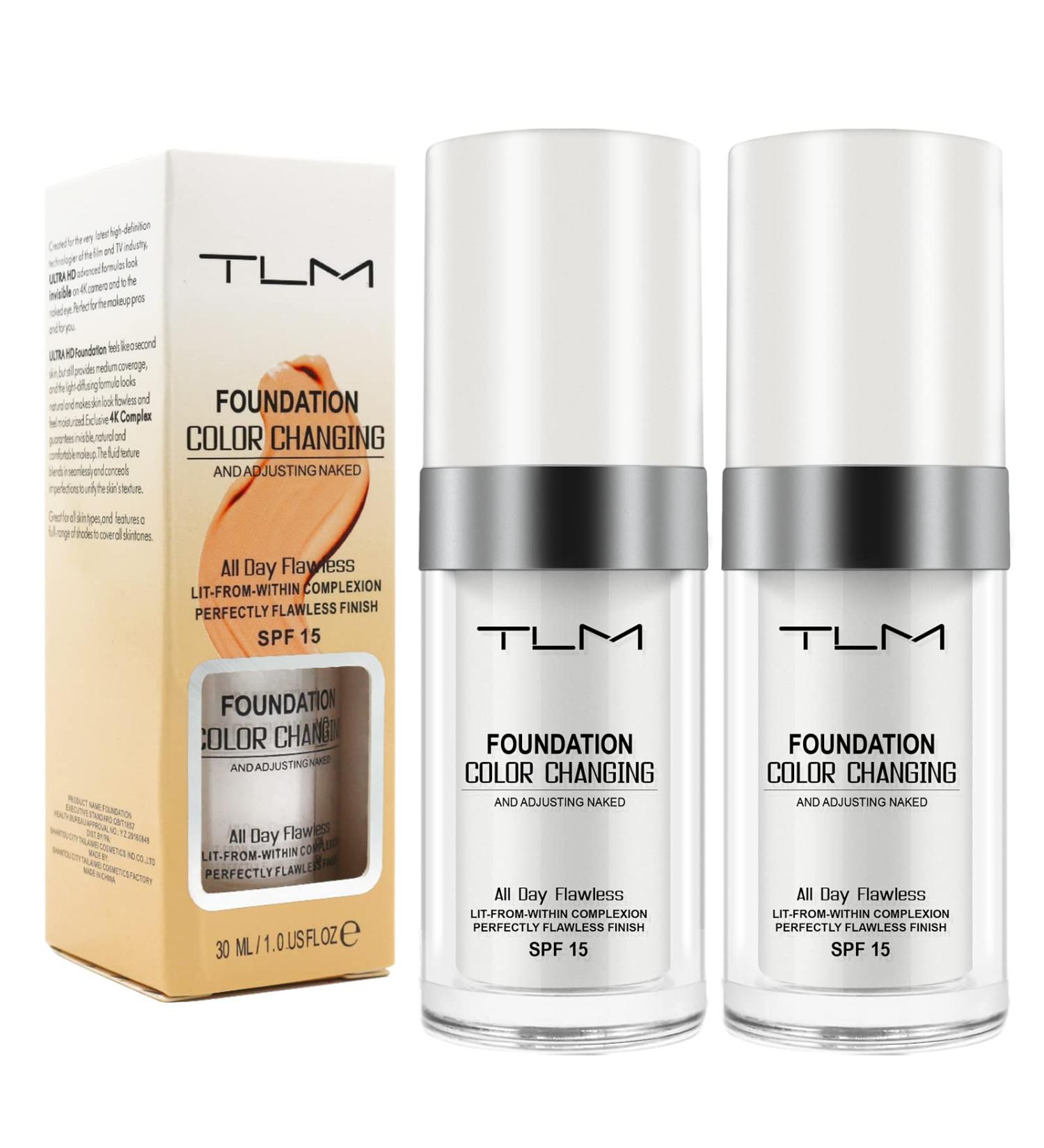 2 Pack Flawless TLM Color Changing Foundation Makeup Concealer - Warm Skin Tone Liquid Base for Women and Girls - Buy Online on GoSupps.com