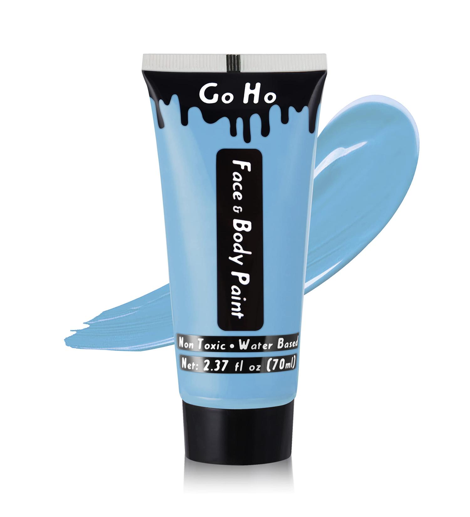 Go Ho Light Blue Cream Face Body Paint - 2.37oz Water Based Pale Blue Makeup Kit for Kids Party, Cosplay, and Halloween - Buy Online on GoSupps.com